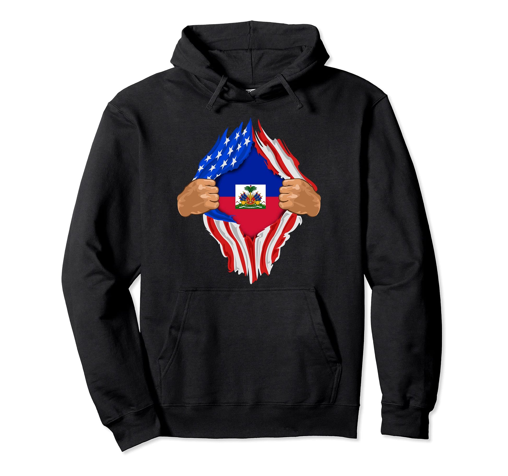 Haitian Blood Inside Me Haiti Flag Gift Hoodie - Trendy Graphic for Adults - T-Shirt, Sweatshirt, Hoodie