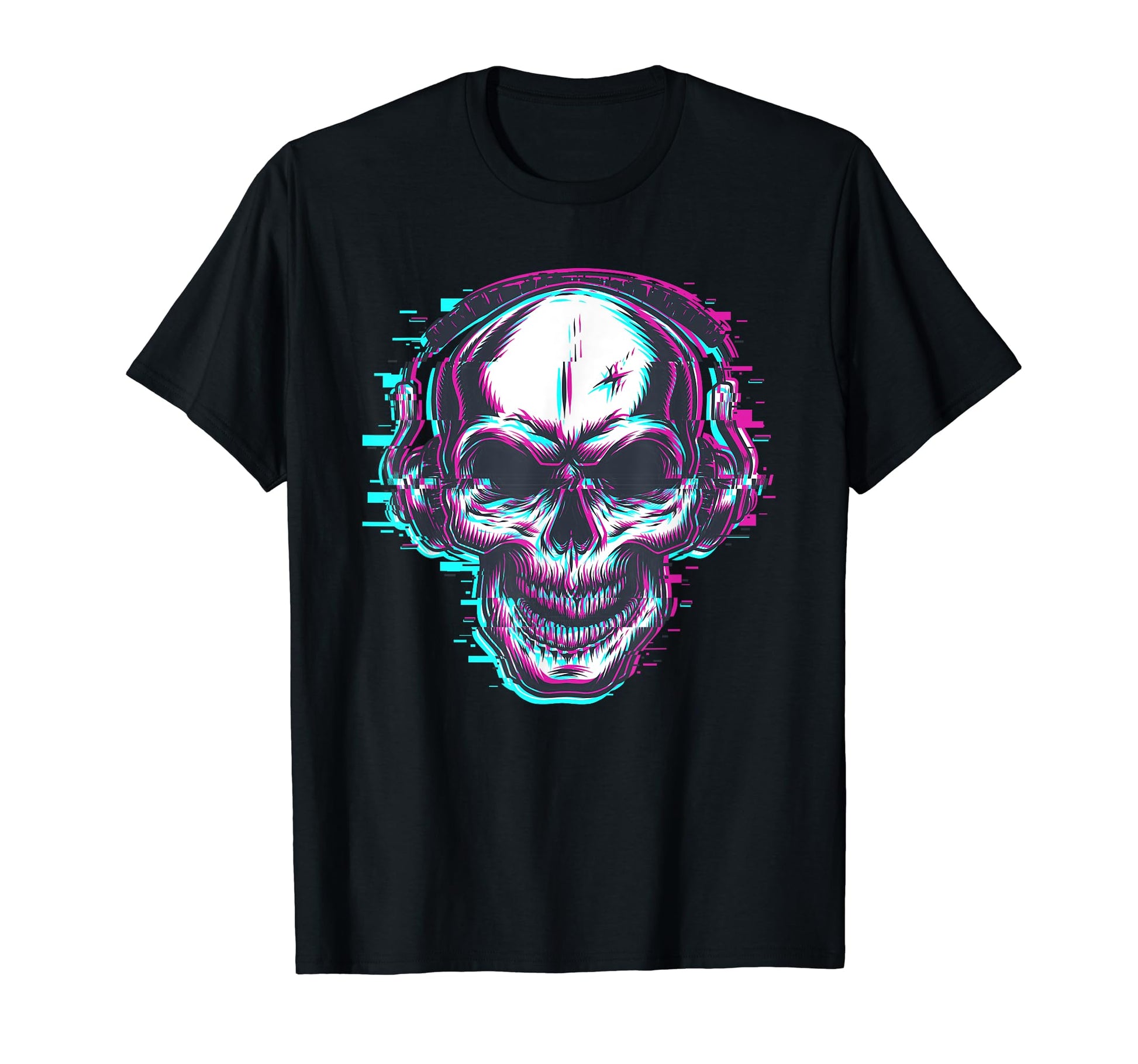 Glitch Skull Vaporwave Aesthetic T-Shirt - Aesthetic Graphic Unisex - T-Shirt, Sweatshirt, Hoodie