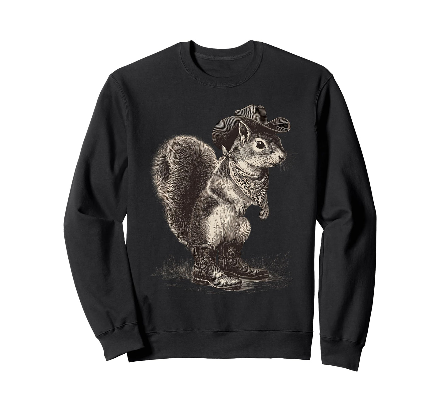 Country Cowboy Squirrel Rodeo Sweatshirt - Casual Everyday Wear for Adults - T-Shirt, Sweatshirt, Hoodie