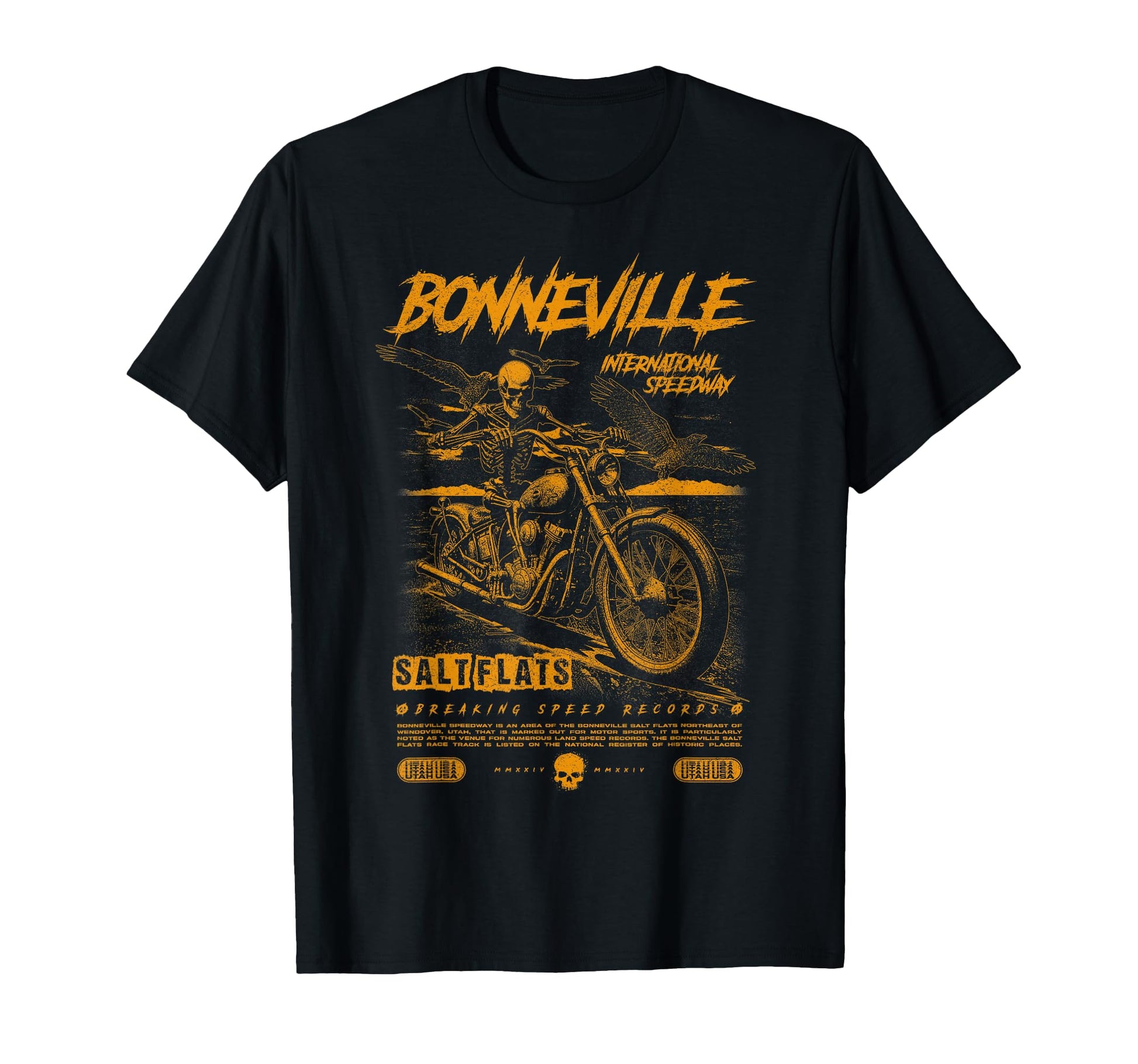 Bonneville Salt Flats Motorcycle T-Shirt - Novelty Apparel for Adults - T-Shirt, Sweatshirt, Hoodie