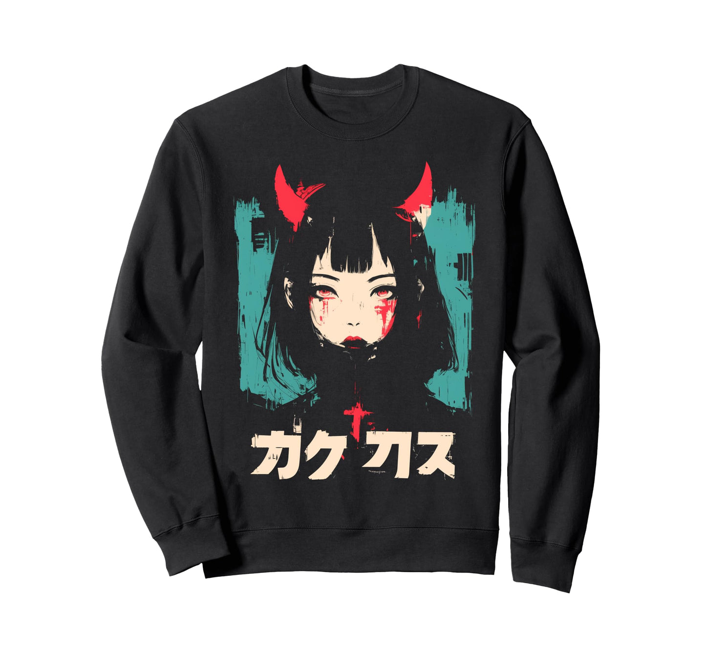 Goth Grunge Demon Anime Waifu Horror Sweatshirt - Custom Art Print Unisex - T-Shirt, Sweatshirt, Hoodie