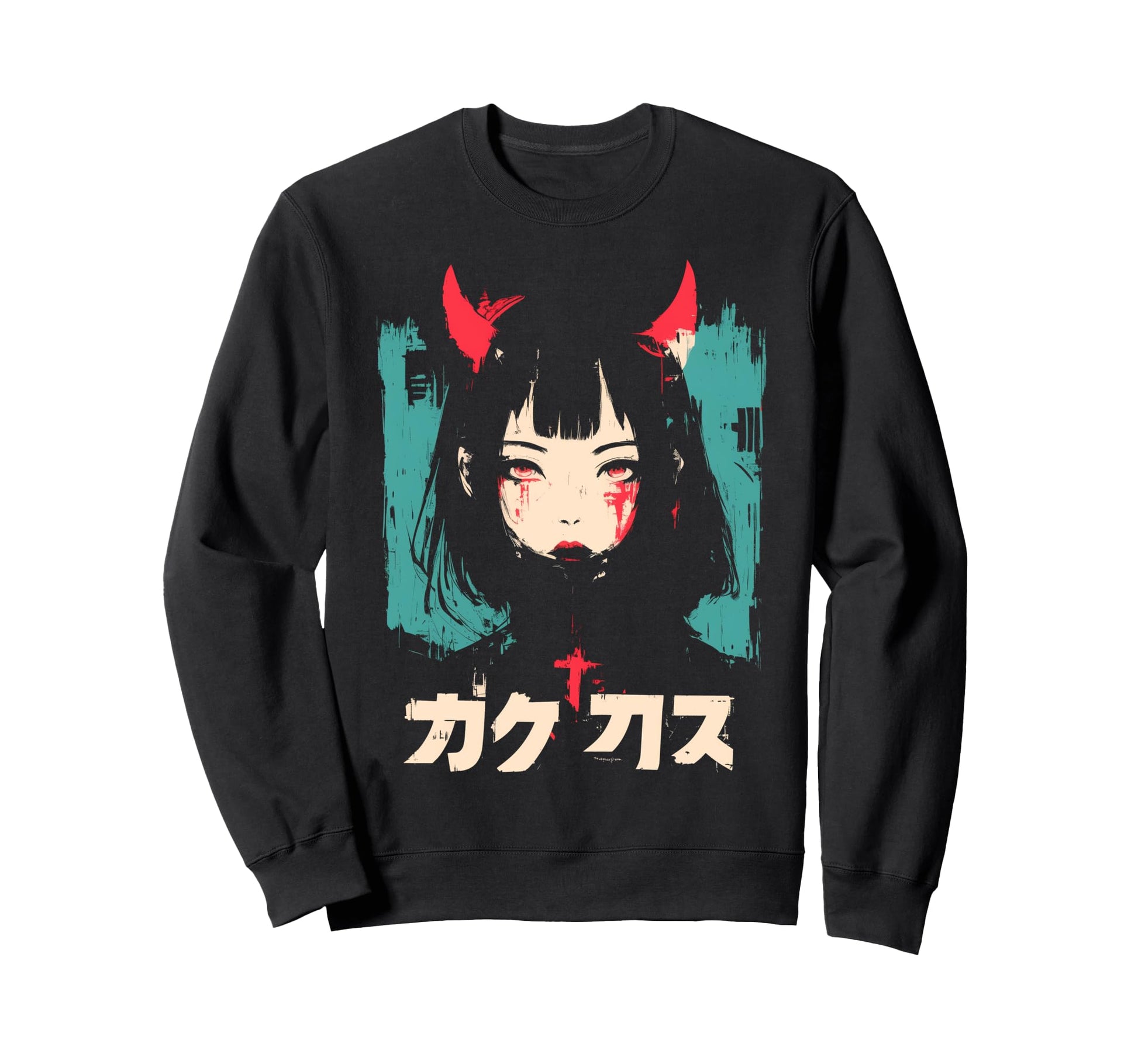 Goth Grunge Demon Anime Waifu Horror Sweatshirt - Custom Art Print Unisex - T-Shirt, Sweatshirt, Hoodie
