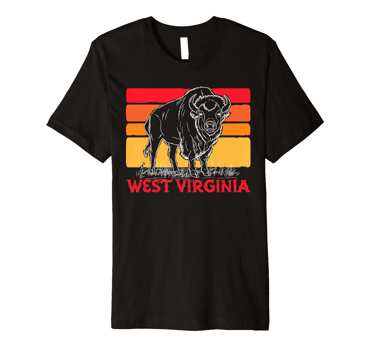 West Virginia Bison 80S American T-Shirt - Fun Novelty Design Men Women - T-Shirt, Sweatshirt, Hoodie