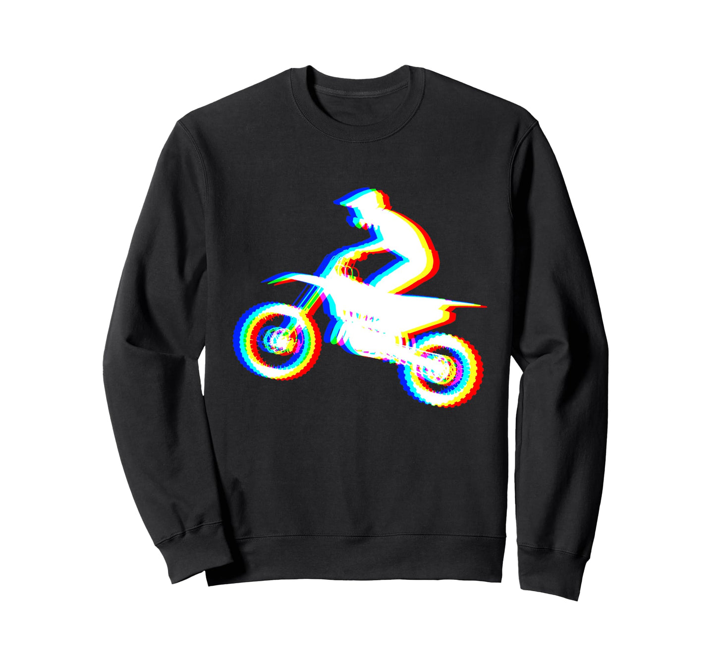 Glitch Art Vaporwave Motocross Dirt Sweatshirt - Trendy Graphic Men Women - T-Shirt, Sweatshirt, Hoodie