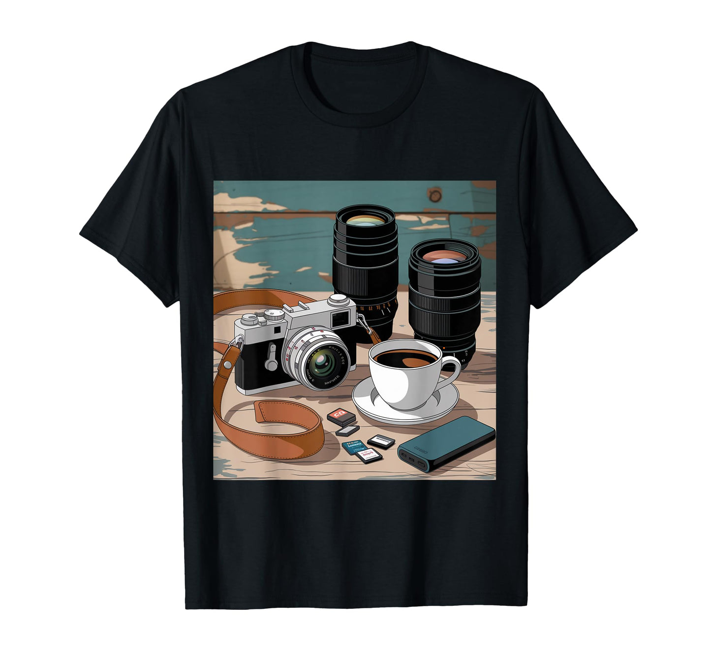 Film Camera And Coffee Lover Camera T-Shirt - Streetwear Style for Adults - T-Shirt, Sweatshirt, Hoodie