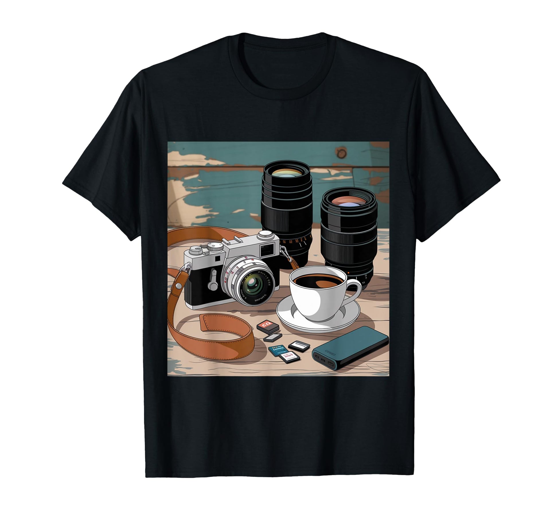 Film Camera And Coffee Lover Camera T-Shirt - Streetwear Style for Adults - T-Shirt, Sweatshirt, Hoodie
