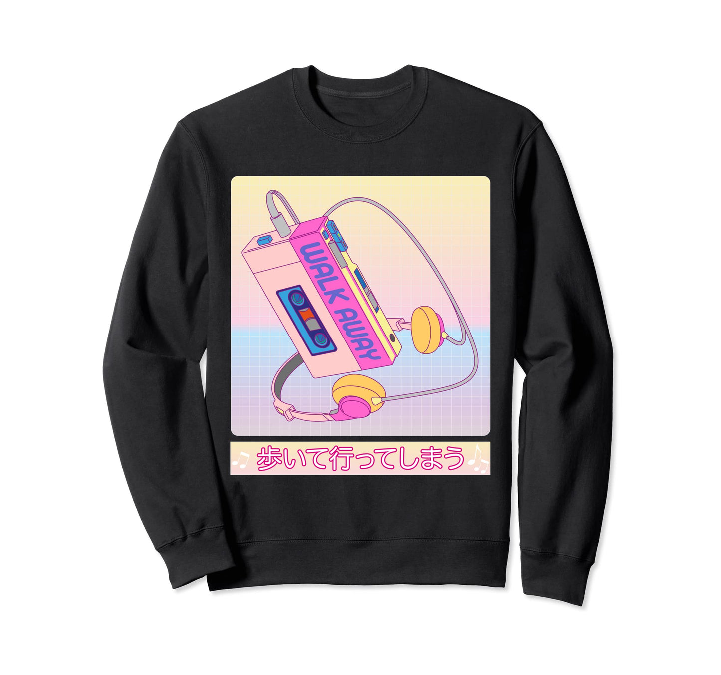 Vaporwave Cassette Player 80S Sweatshirt - Aesthetic Graphic for Adults - T-Shirt, Sweatshirt, Hoodie