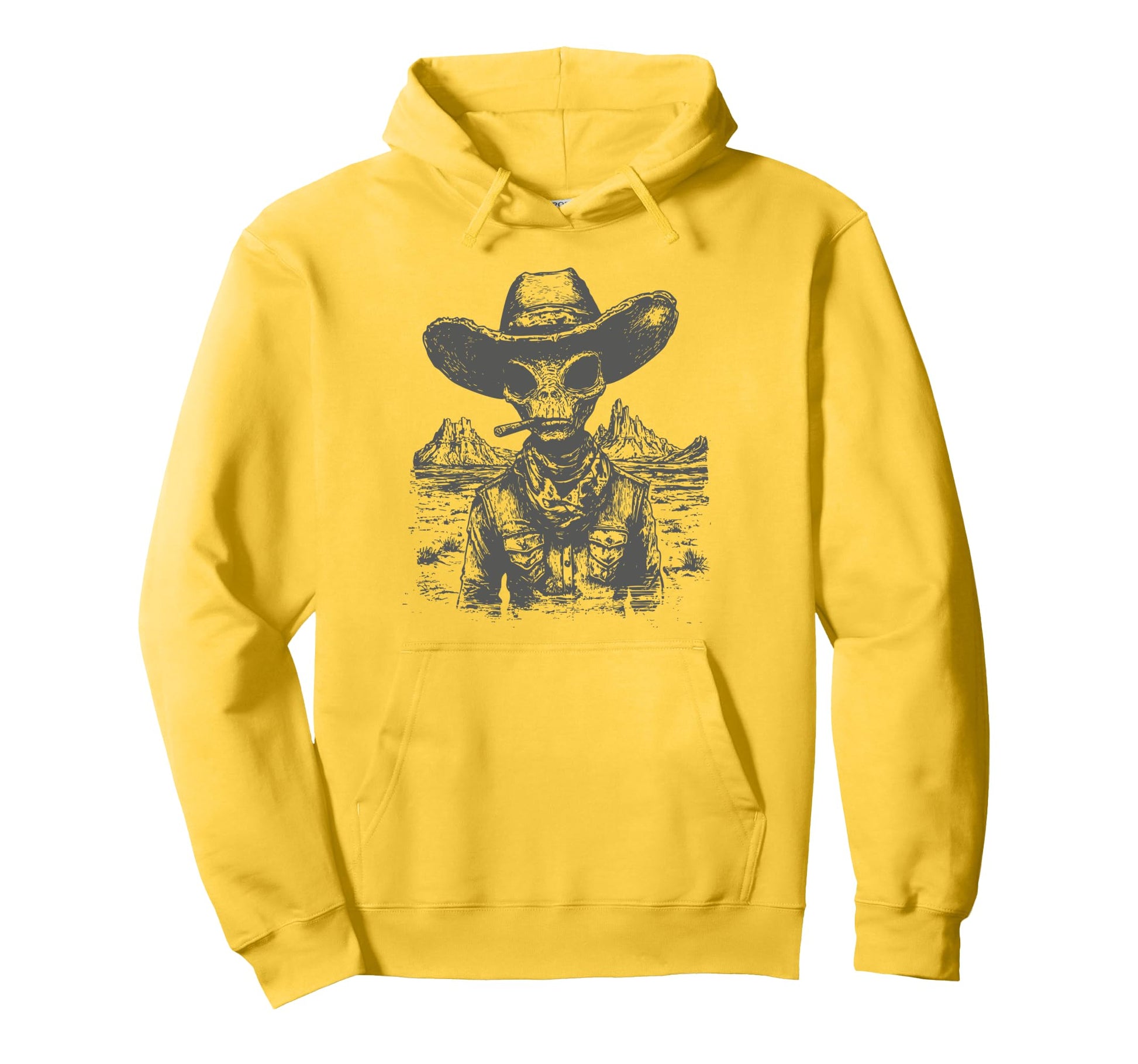 Cowboy Alien Western Cowboy Alien Hoodie - Custom Art Print Men Women - T-Shirt, Sweatshirt, Hoodie