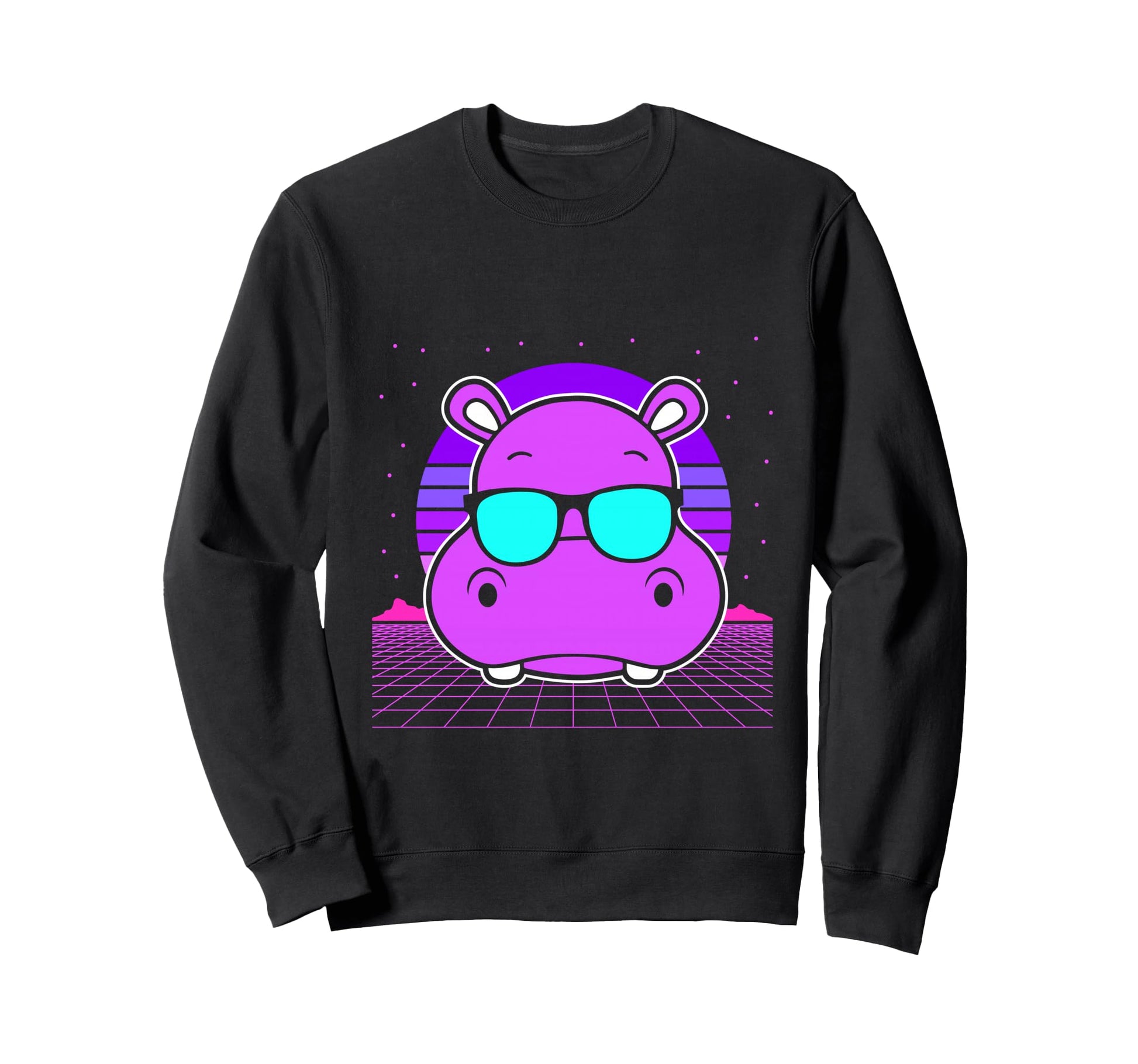 Aesthetic Vaporwave Outfits Hippo Sweatshirt - Streetwear Style Unisex - T-Shirt, Sweatshirt, Hoodie