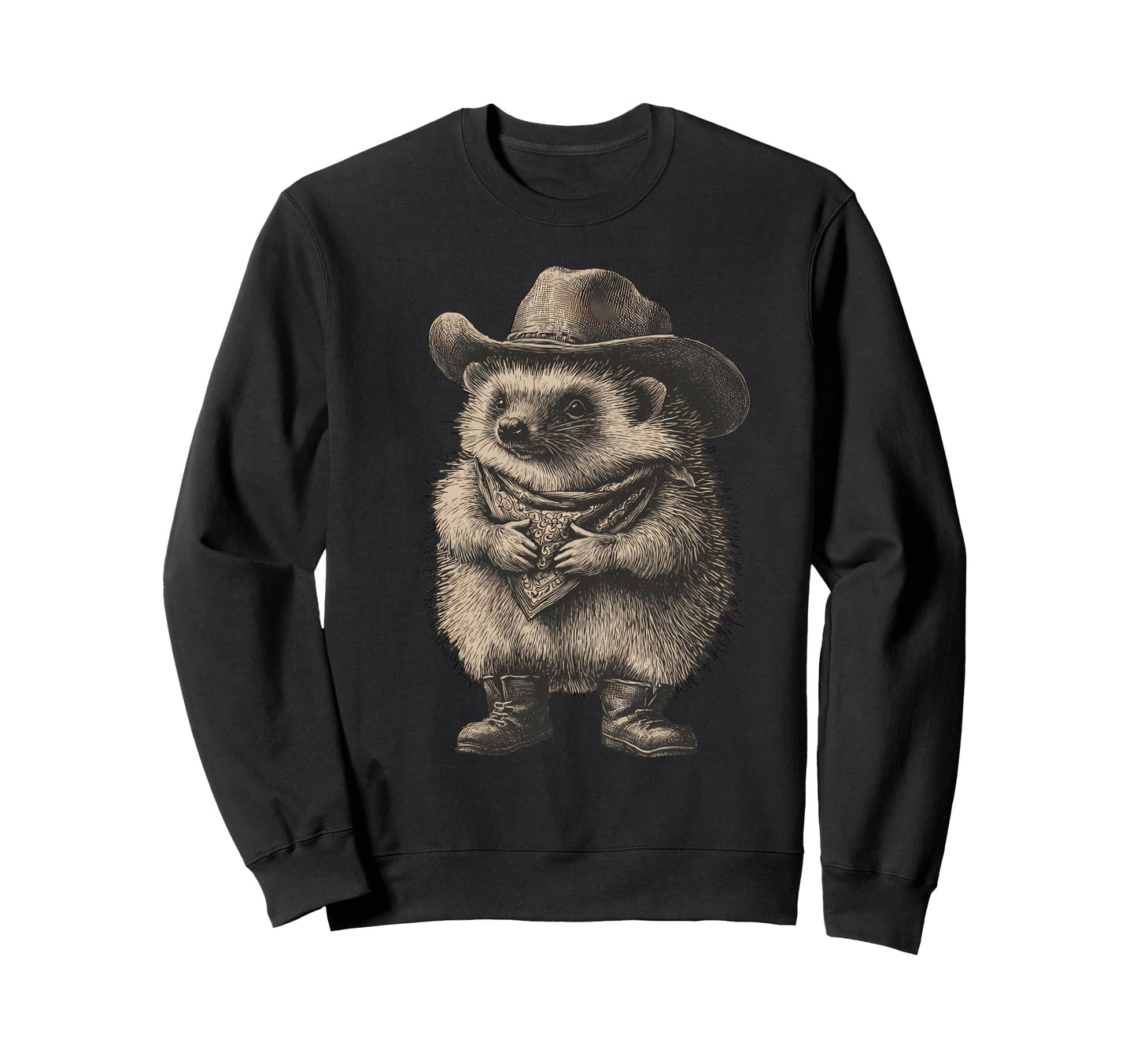 Country Cowboy Hedgehog Rodeo Sweatshirt - Custom Art Print Men Women - T-Shirt, Sweatshirt, Hoodie