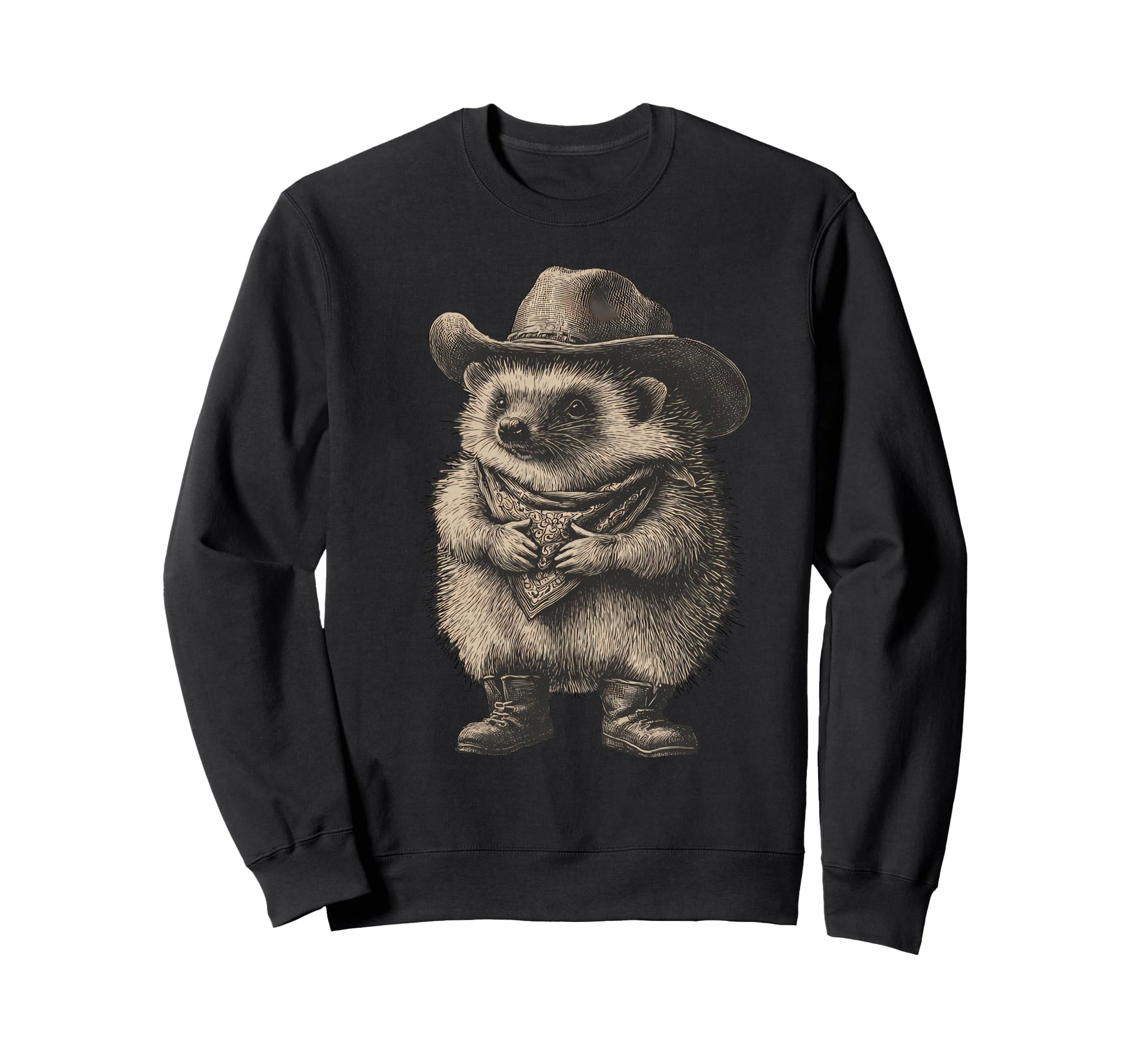 Country Cowboy Hedgehog Rodeo Sweatshirt - Custom Art Print Men Women - T-Shirt, Sweatshirt, Hoodie