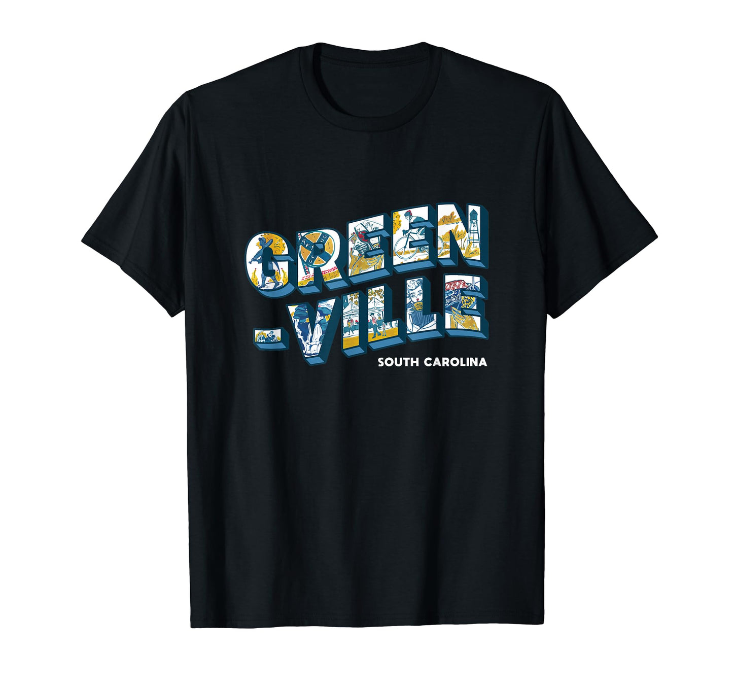 Greenville South Carolina Typography T-Shirt - Unique Graphic Men Women - T-Shirt, Sweatshirt, Hoodie