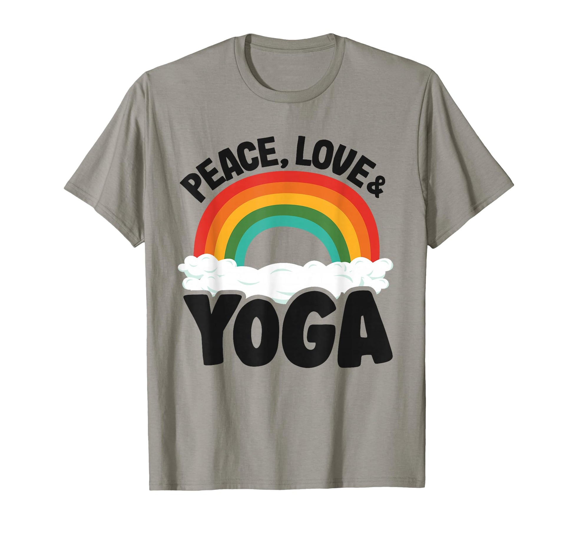 Peace Love Yoga Rainbow Hippie Yoga T-Shirt - Unique Graphic Unisex - T-Shirt, Sweatshirt, Hoodie