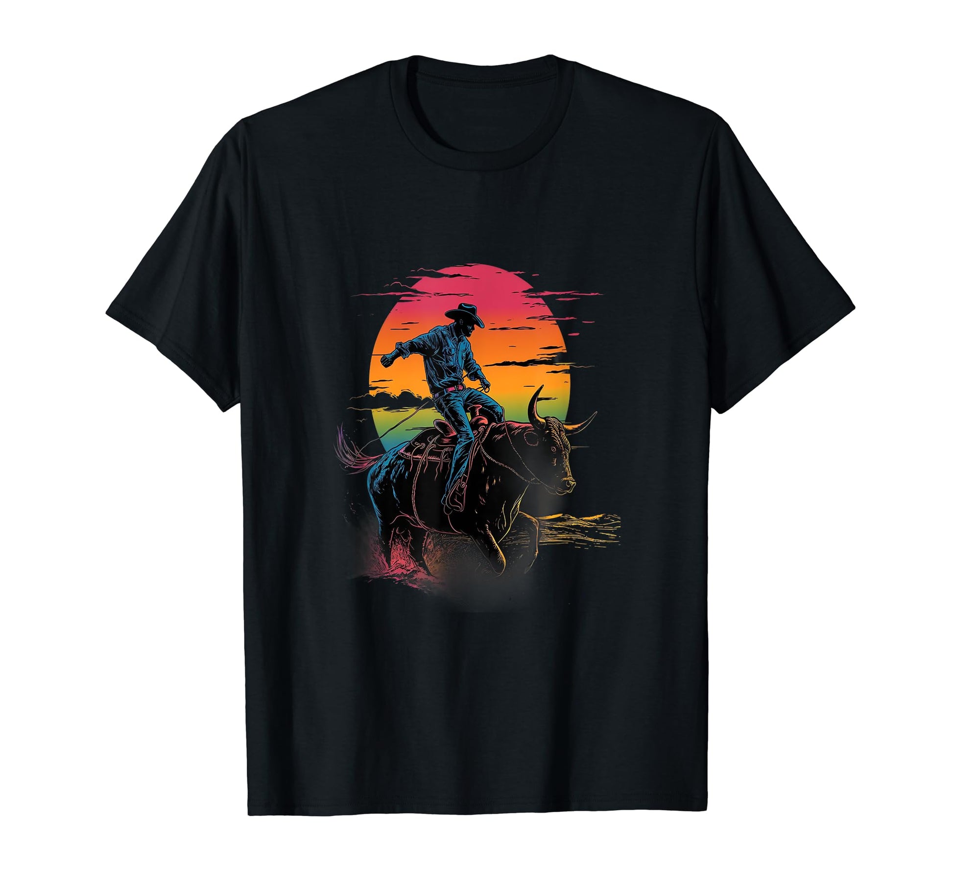 Bull Riding Rodeo Cowboy Bull Rider T-Shirt - Aesthetic Graphic for Adults - T-Shirt, Sweatshirt, Hoodie