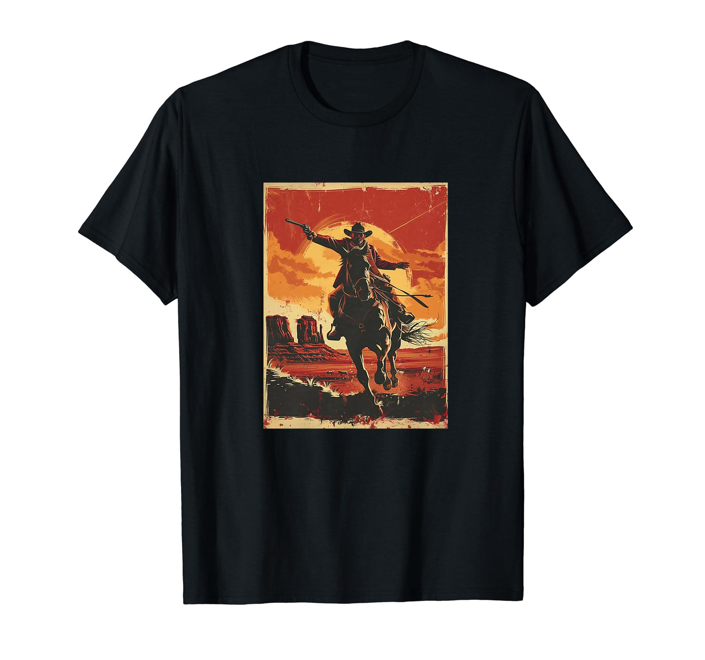 Western Cowboy Horseback T-Shirt - Casual Everyday Wear for Adults - T-Shirt, Sweatshirt, Hoodie