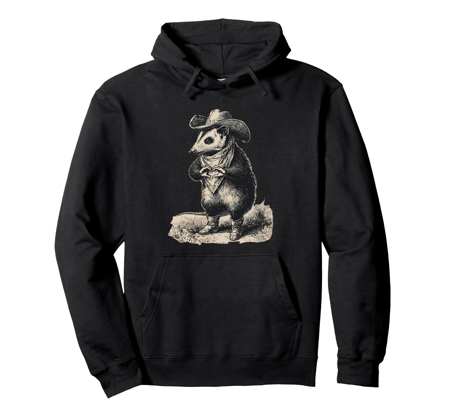 Country Cowboy Opossum Rodeo Cowgirl Hoodie - Novelty Apparel for Adults - T-Shirt, Sweatshirt, Hoodie