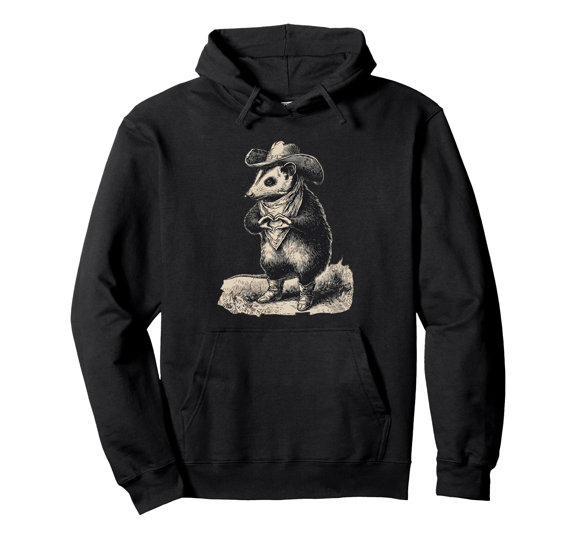 Country Cowboy Opossum Rodeo Cowgirl Hoodie - Novelty Apparel for Adults - T-Shirt, Sweatshirt, Hoodie