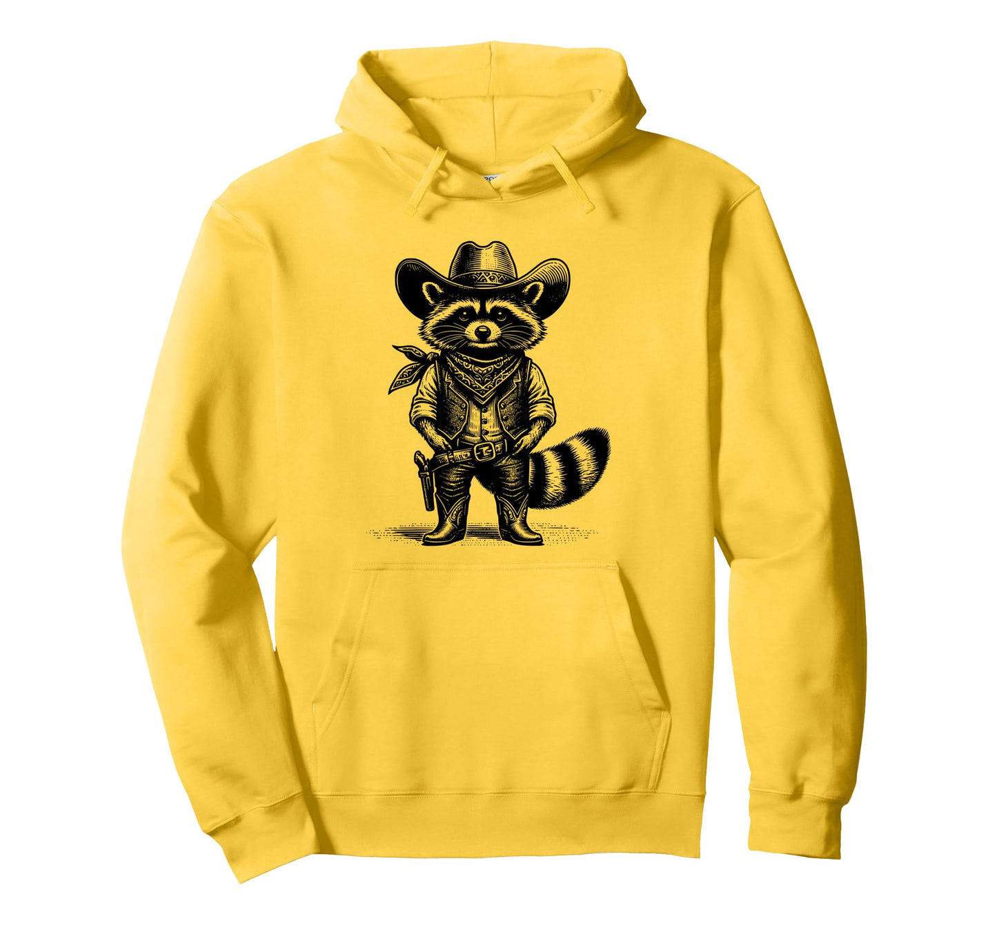 Raccoon Cowboy Cowgirl Trash Panda Hoodie - Trendy Graphic Men Women - T-Shirt, Sweatshirt, Hoodie