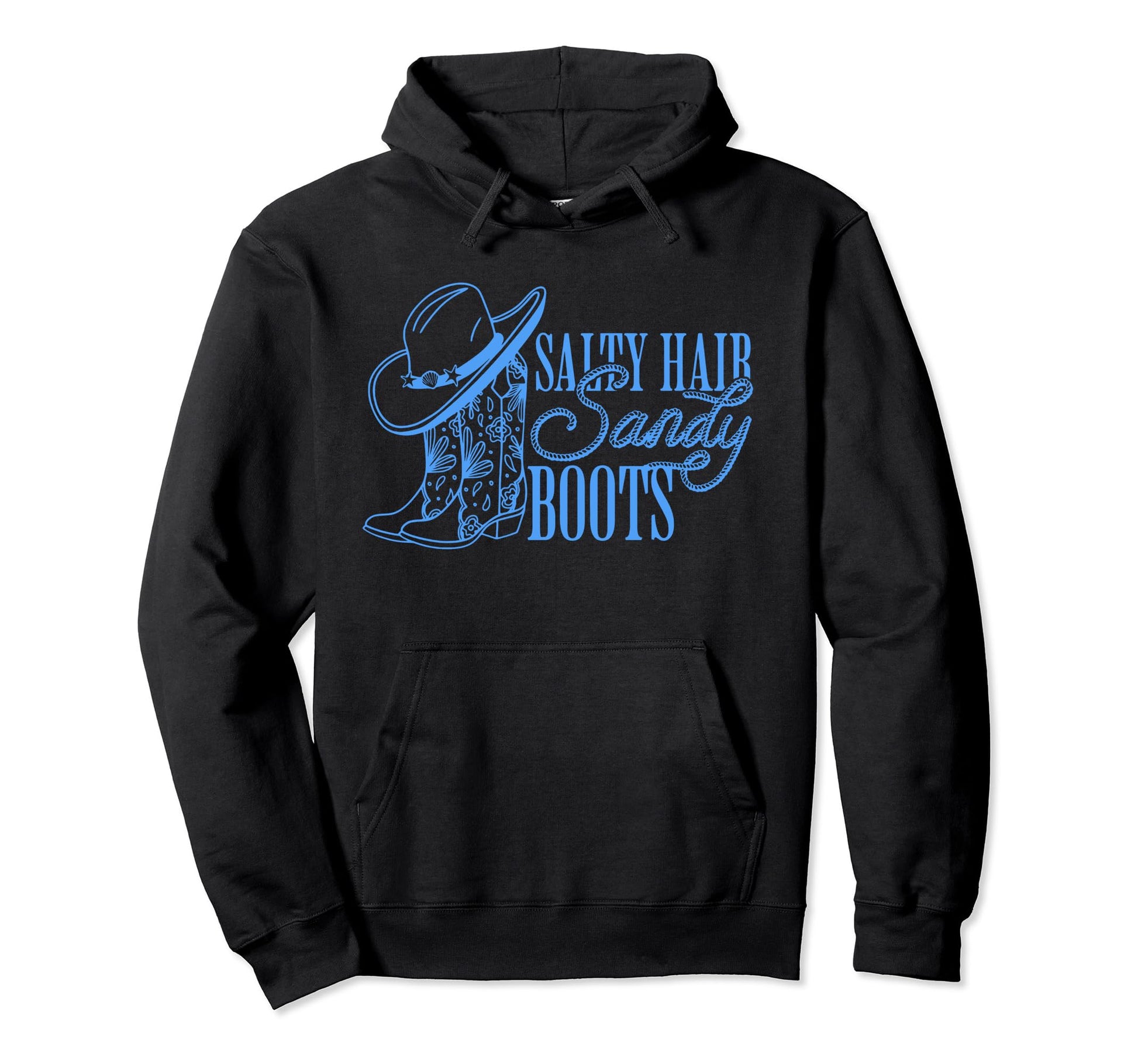 Salt Hair Sandy Boots Western Summer Hoodie - Fun Novelty Design Unisex - T-Shirt, Sweatshirt, Hoodie