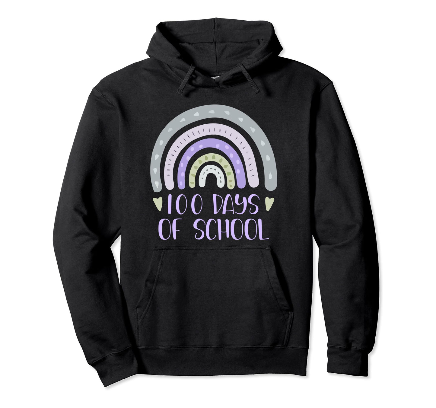100 Days School Teacher Student Rainbow Hoodie - Graphic Print for Adults - T-Shirt, Sweatshirt, Hoodie