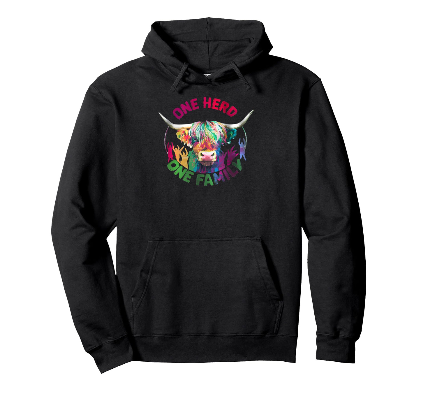 Funny Color One Herd One Family Rodeo Hoodie - Trendy Graphic for Adults - T-Shirt, Sweatshirt, Hoodie