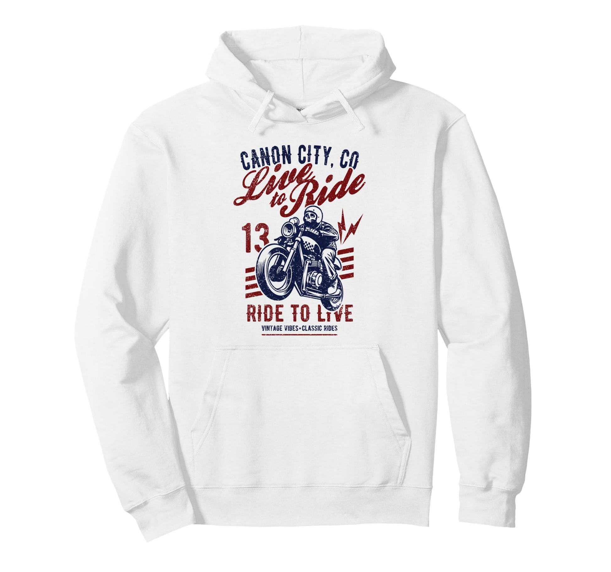 Canon City Colorado Motorcycle Hoodie - Casual Everyday Wear Men Women - T-Shirt, Sweatshirt, Hoodie