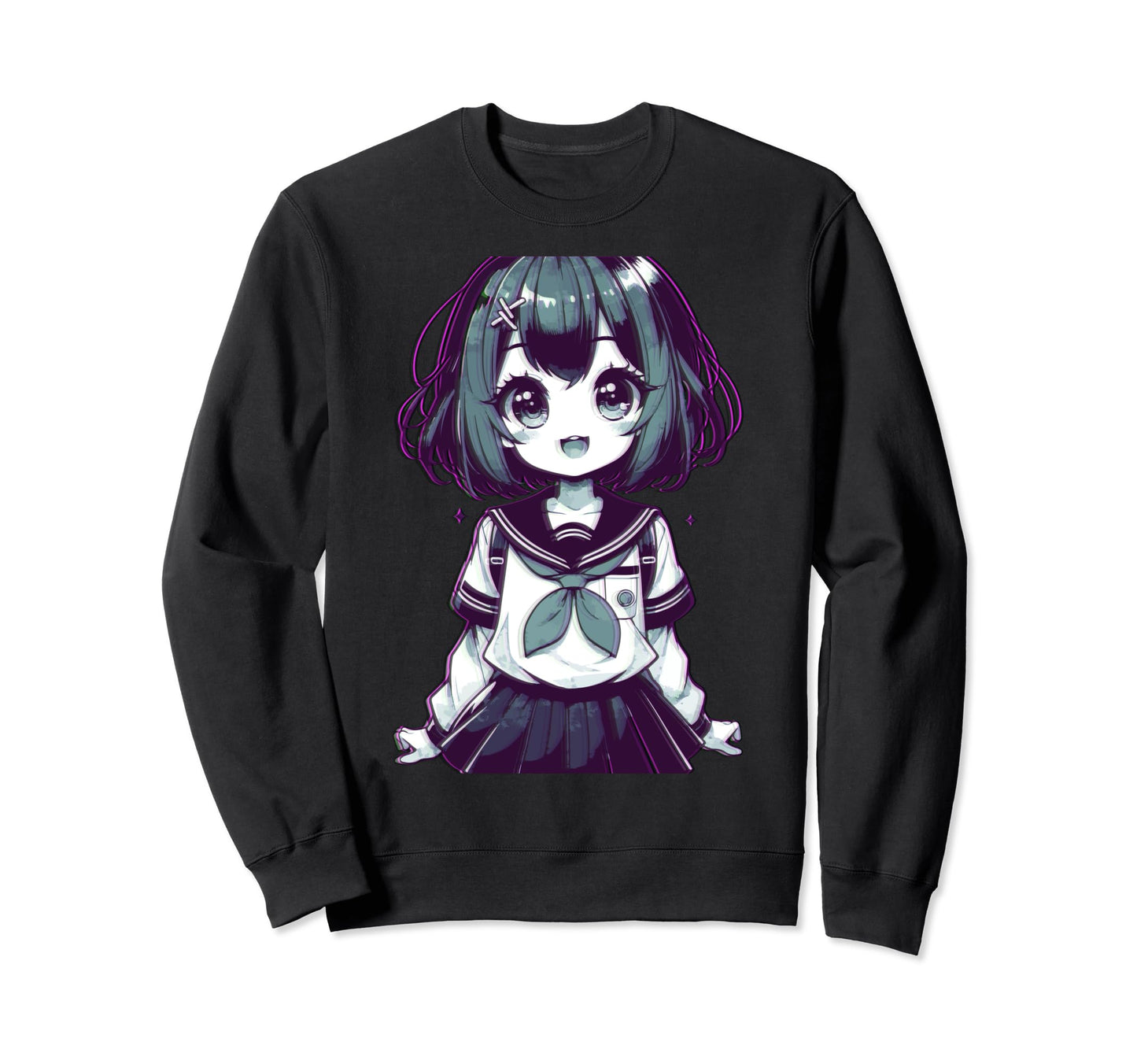 Anime Vaporwave Aesthetic Waifu Sweatshirt - Fun Novelty Design Men Women - T-Shirt, Sweatshirt, Hoodie