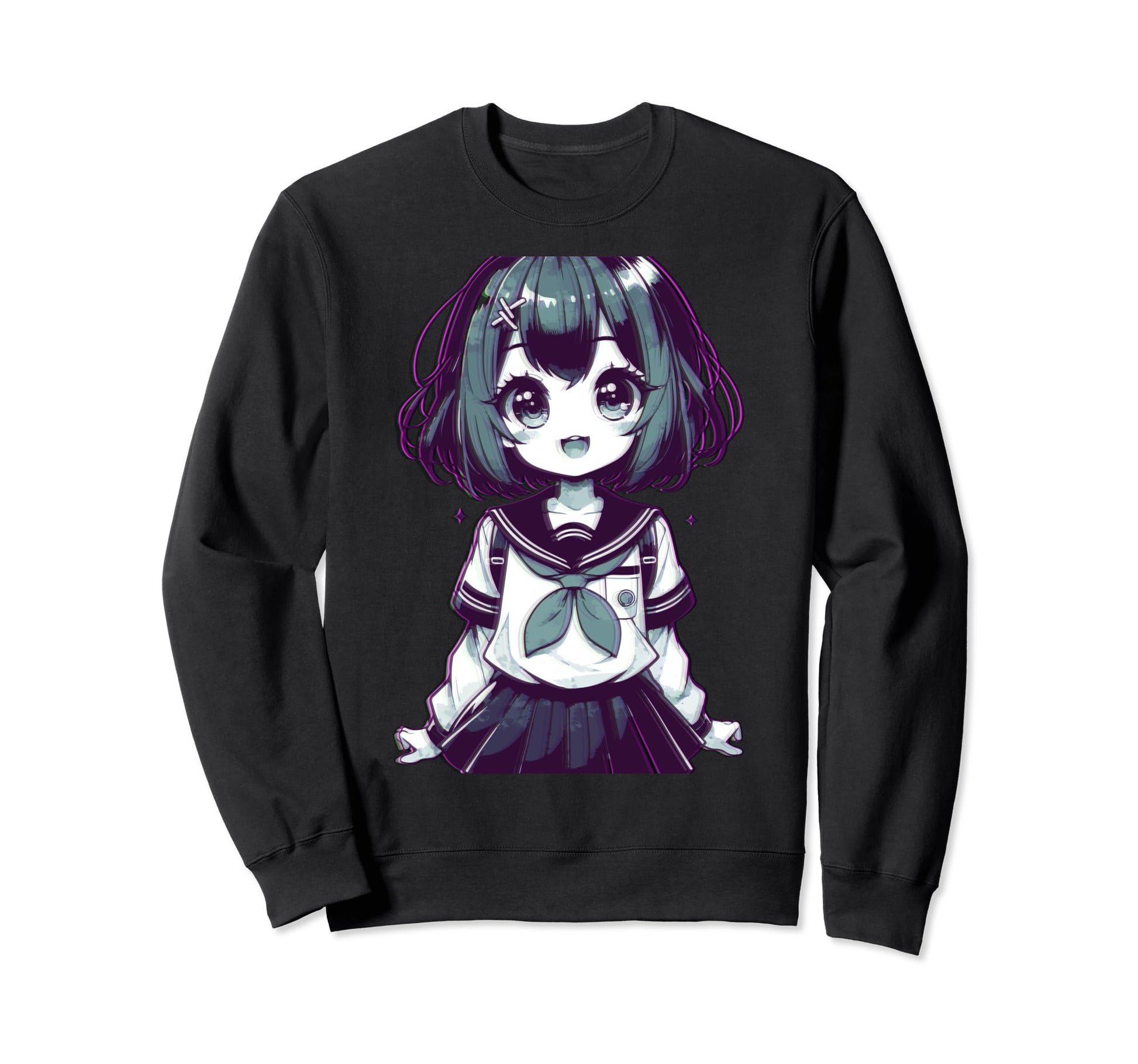 Anime Vaporwave Aesthetic Waifu Sweatshirt - Fun Novelty Design Men Women - T-Shirt, Sweatshirt, Hoodie