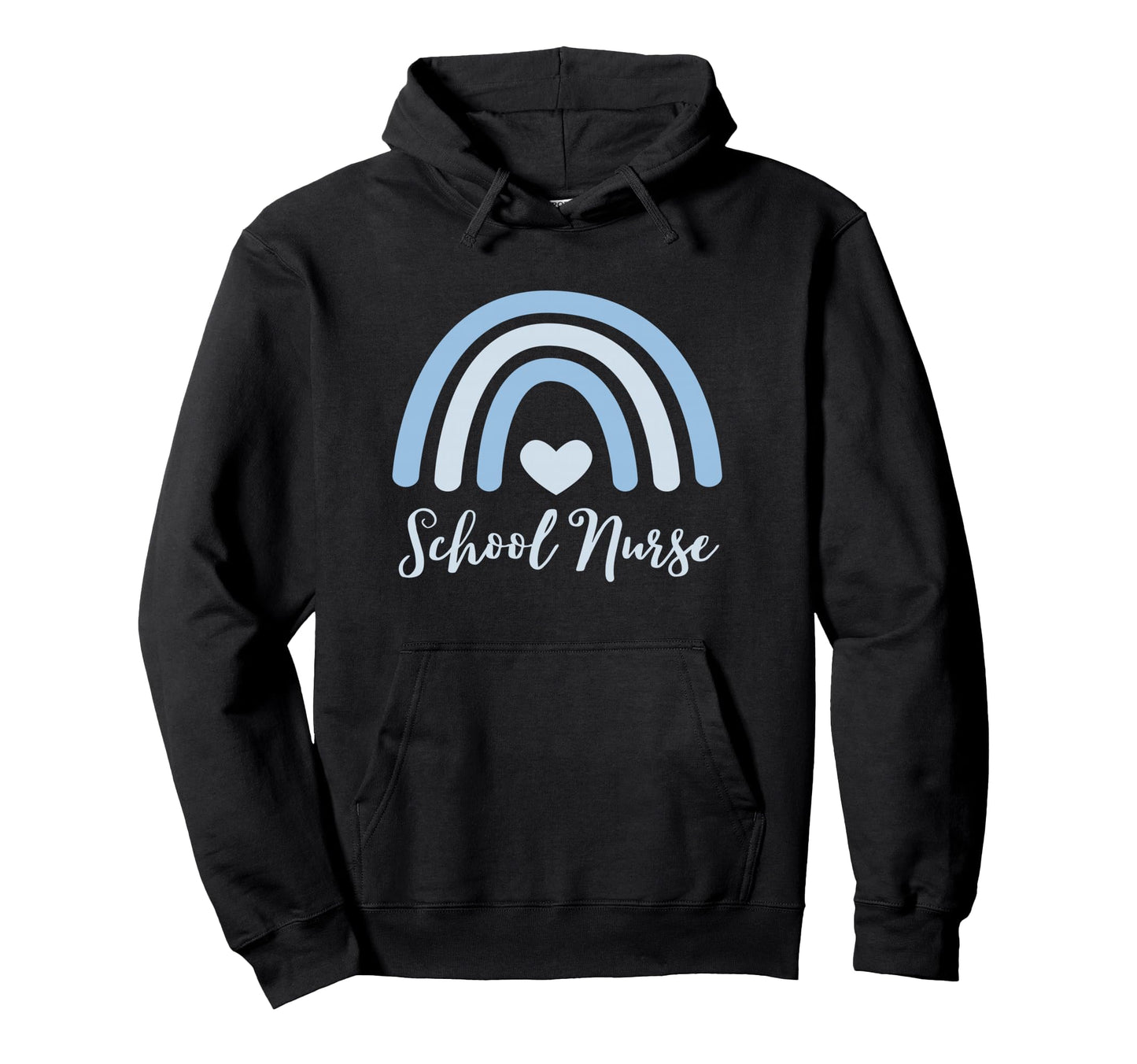 School Nurse Trendy Blue Rainbow Groovy Hoodie - Graphic Print Men Women - T-Shirt, Sweatshirt, Hoodie