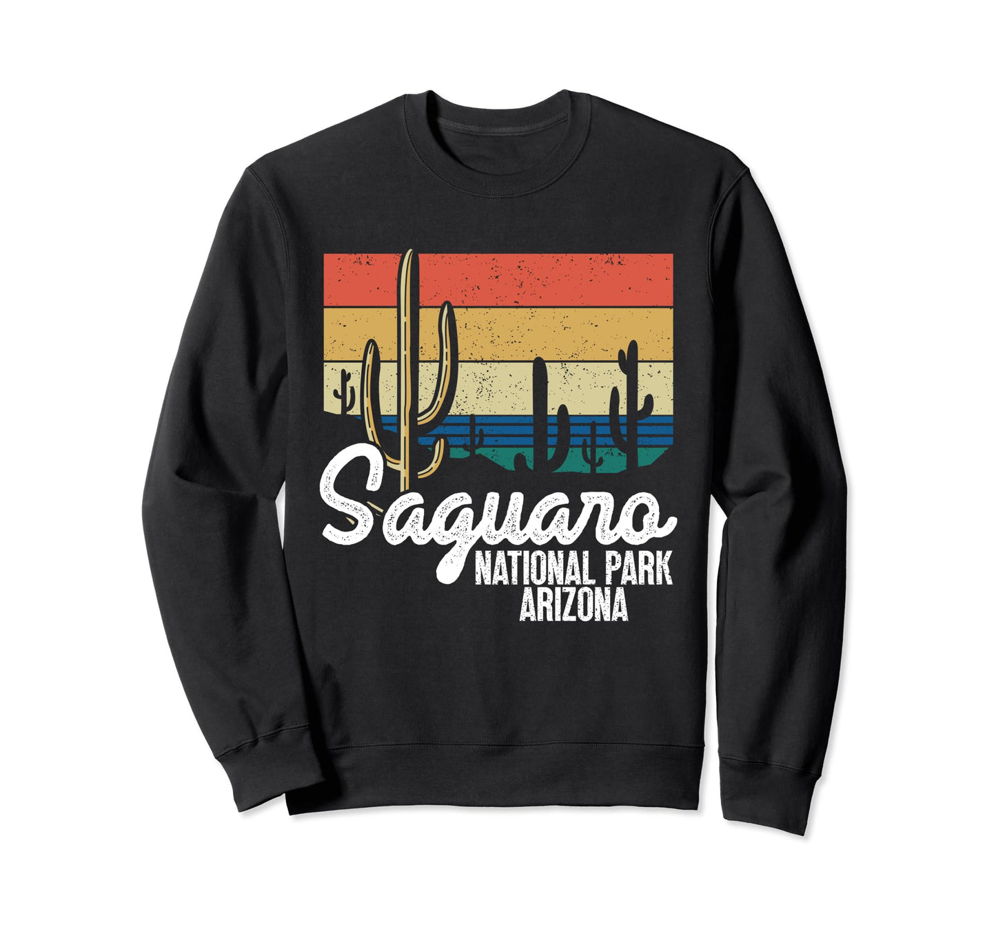 Saguaro National Park Stripes Sweatshirt - Casual Everyday Wear Men Women - T-Shirt, Sweatshirt, Hoodie
