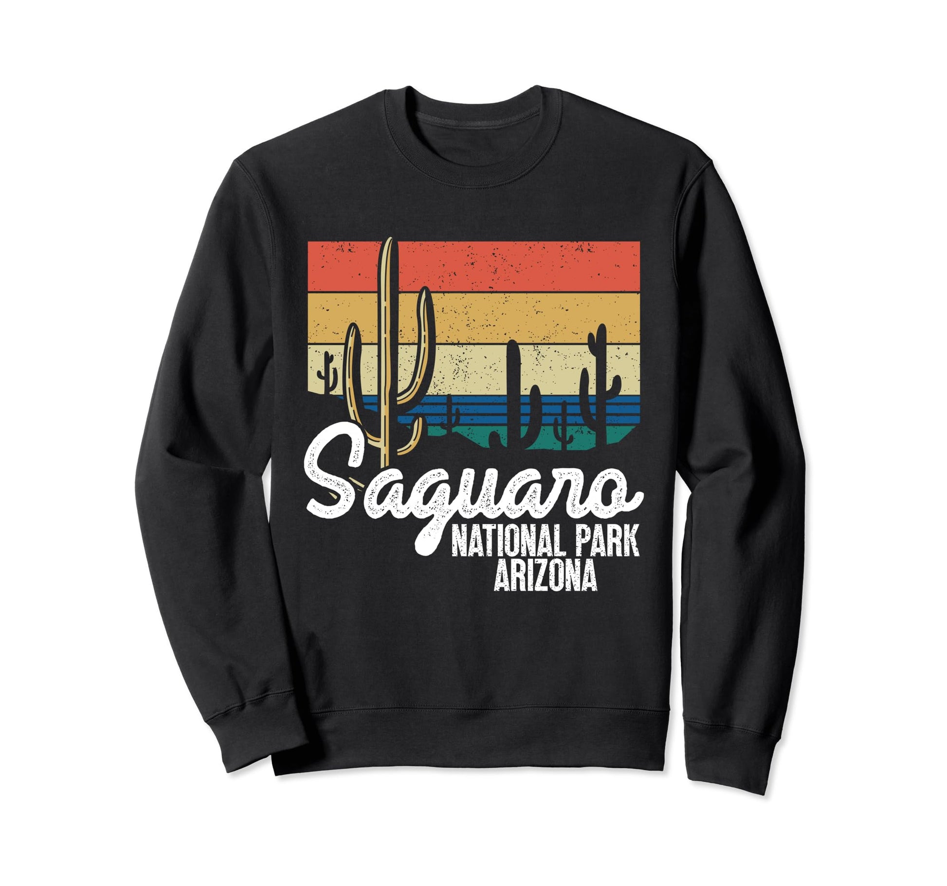 Saguaro National Park Stripes Sweatshirt - Casual Everyday Wear Men Women - T-Shirt, Sweatshirt, Hoodie