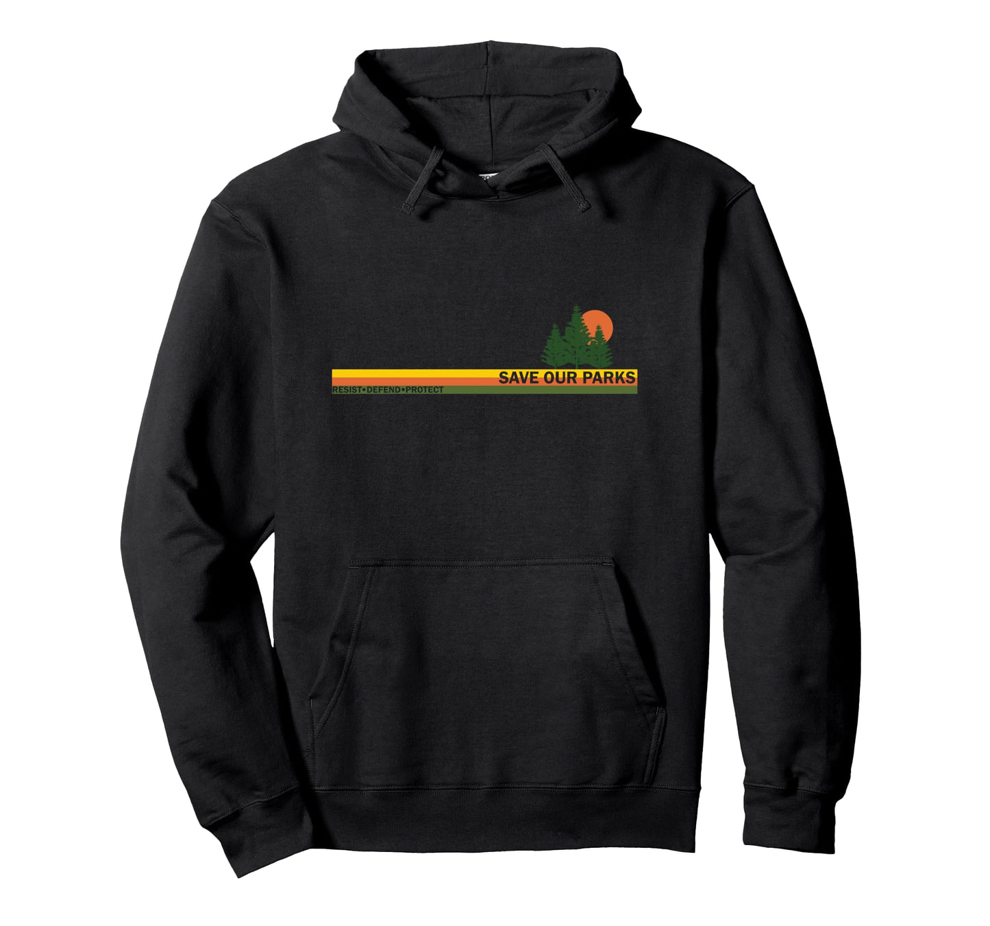 Resist Mountain Save Our Parks Resist Hoodie - Minimalist Print for Adults - T-Shirt, Sweatshirt, Hoodie
