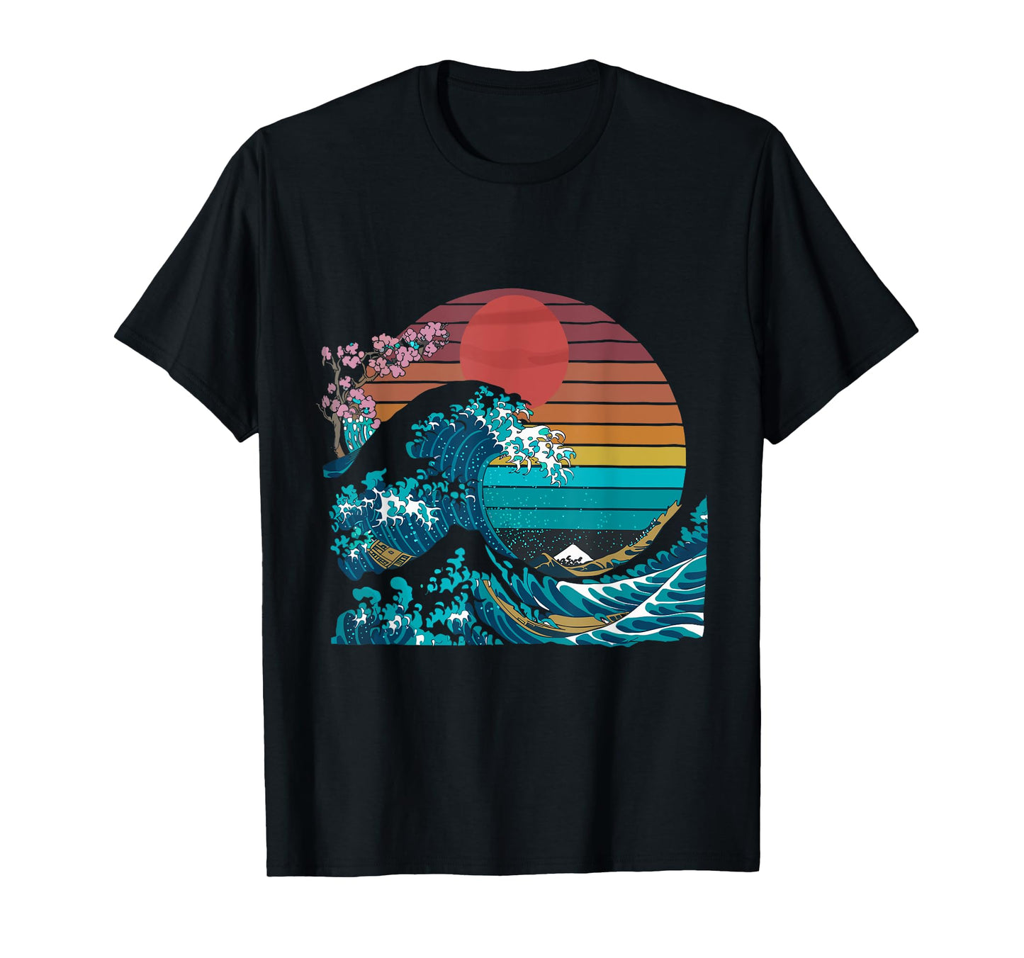 Big Wave Vaporwave Aesthetic 80S Anime T-Shirt - Fun Novelty Design Unisex - T-Shirt, Sweatshirt, Hoodie