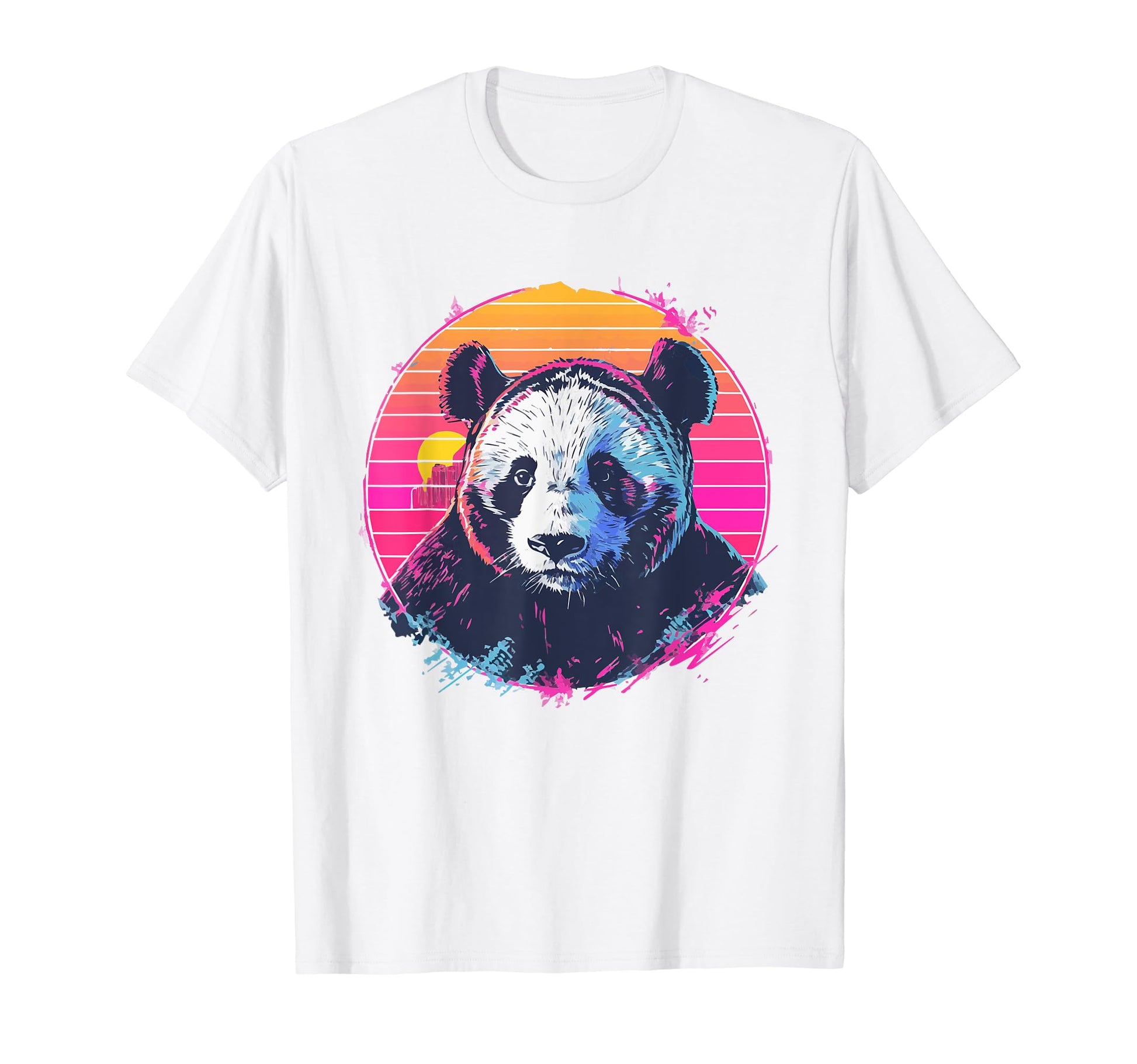 Giant Panda 80S Synthwave Africa Giant T-Shirt - Unique Graphic Men Women - T-Shirt, Sweatshirt, Hoodie
