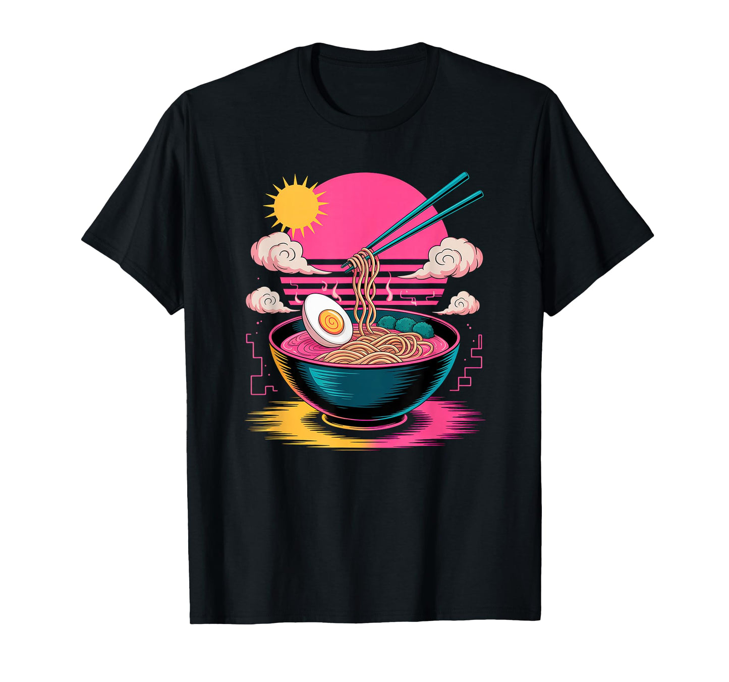 Ramen Aesthetic Vaporwave Art Anime T-Shirt - Minimalist Print Men Women - T-Shirt, Sweatshirt, Hoodie