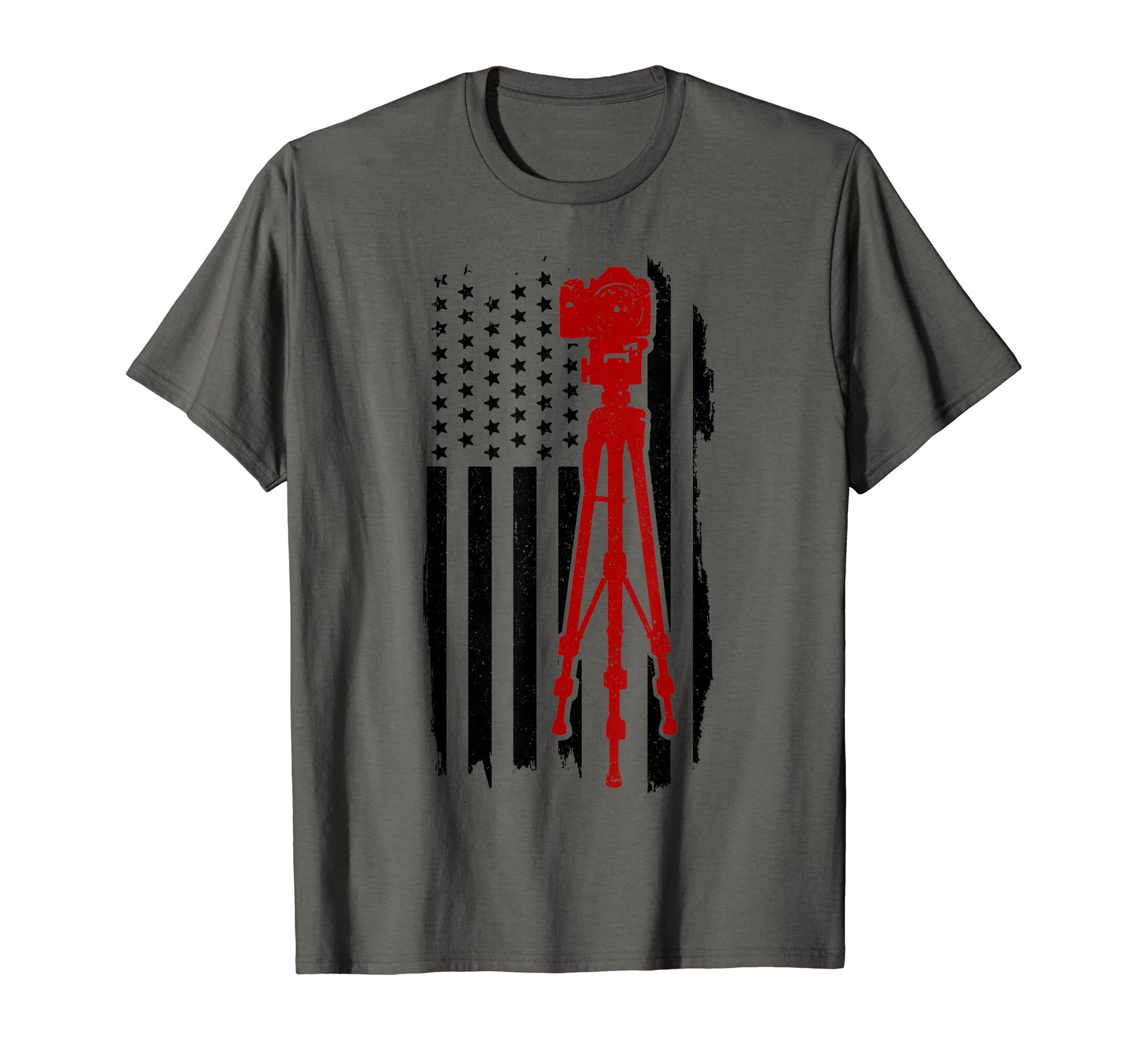 Patriotic Photographer Us Flag Camera T-Shirt - Fun Novelty Design Unisex - T-Shirt, Sweatshirt, Hoodie