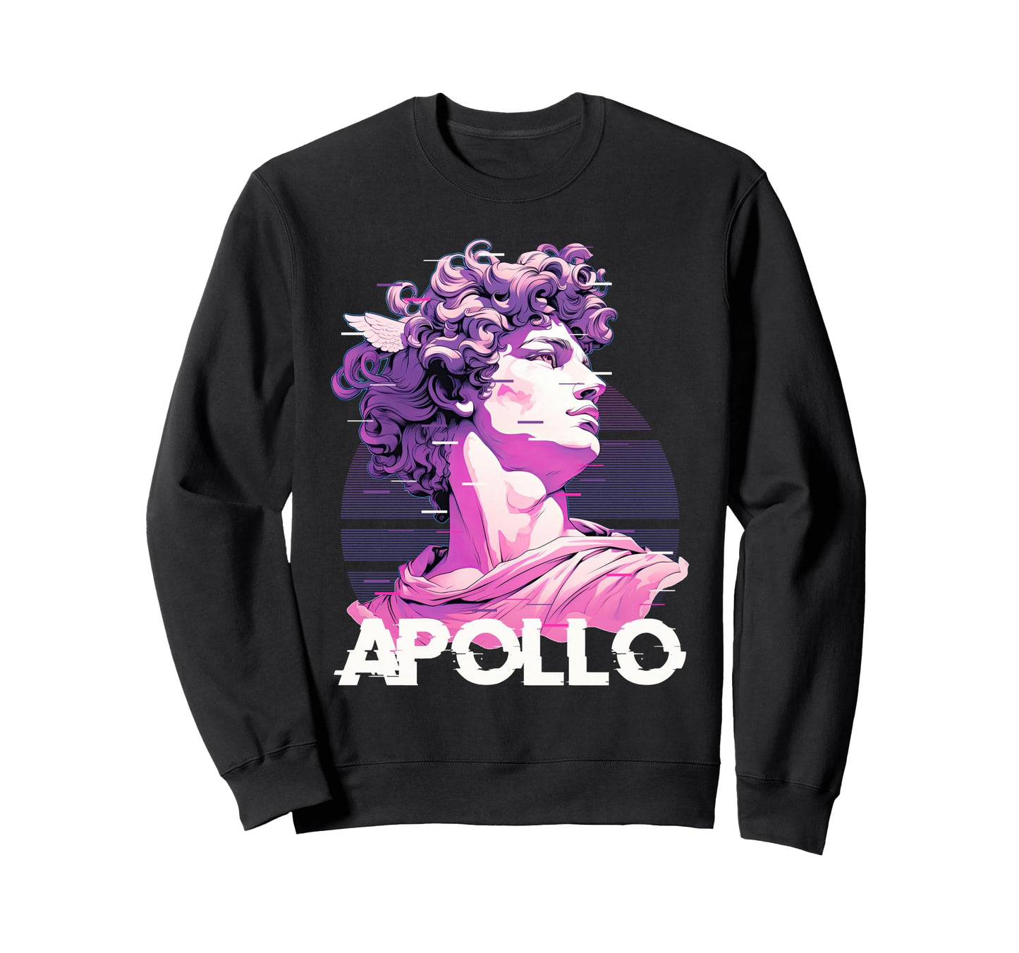 Apollo Greece God Glitch Aesthetic Sweatshirt - Streetwear Style Unisex - T-Shirt, Sweatshirt, Hoodie