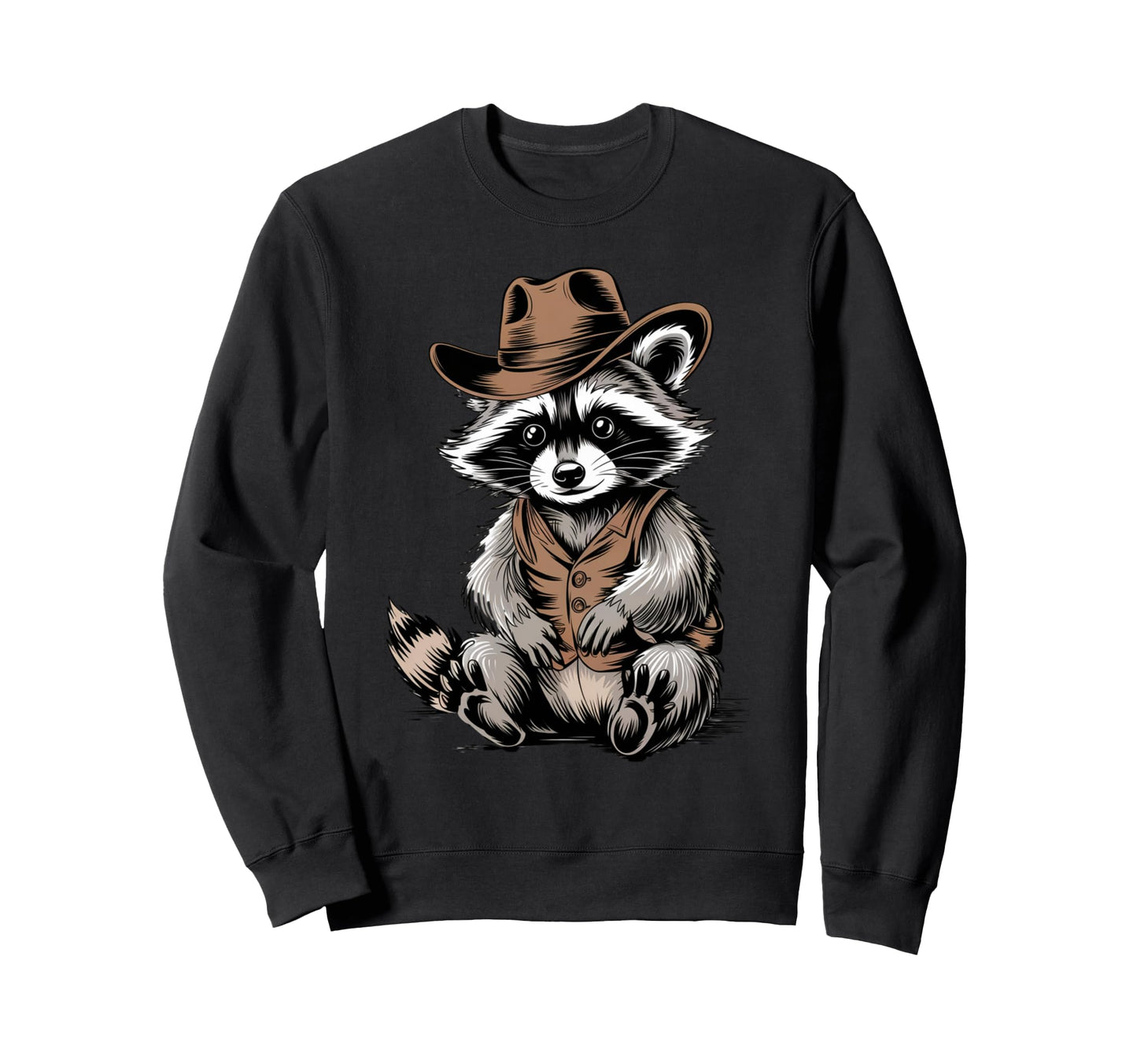 Cowboy Raccoon Cowgirl Western Sweatshirt - Unique Graphic for Adults - T-Shirt, Sweatshirt, Hoodie