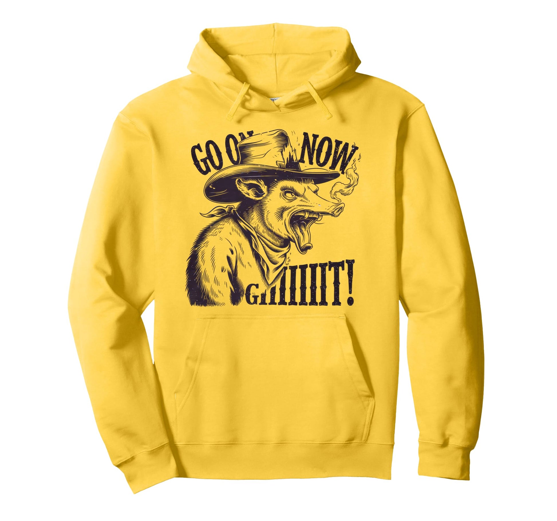 Go Now Git Cowboy Opossum Country Hoodie - Fun Novelty Design Men Women - T-Shirt, Sweatshirt, Hoodie