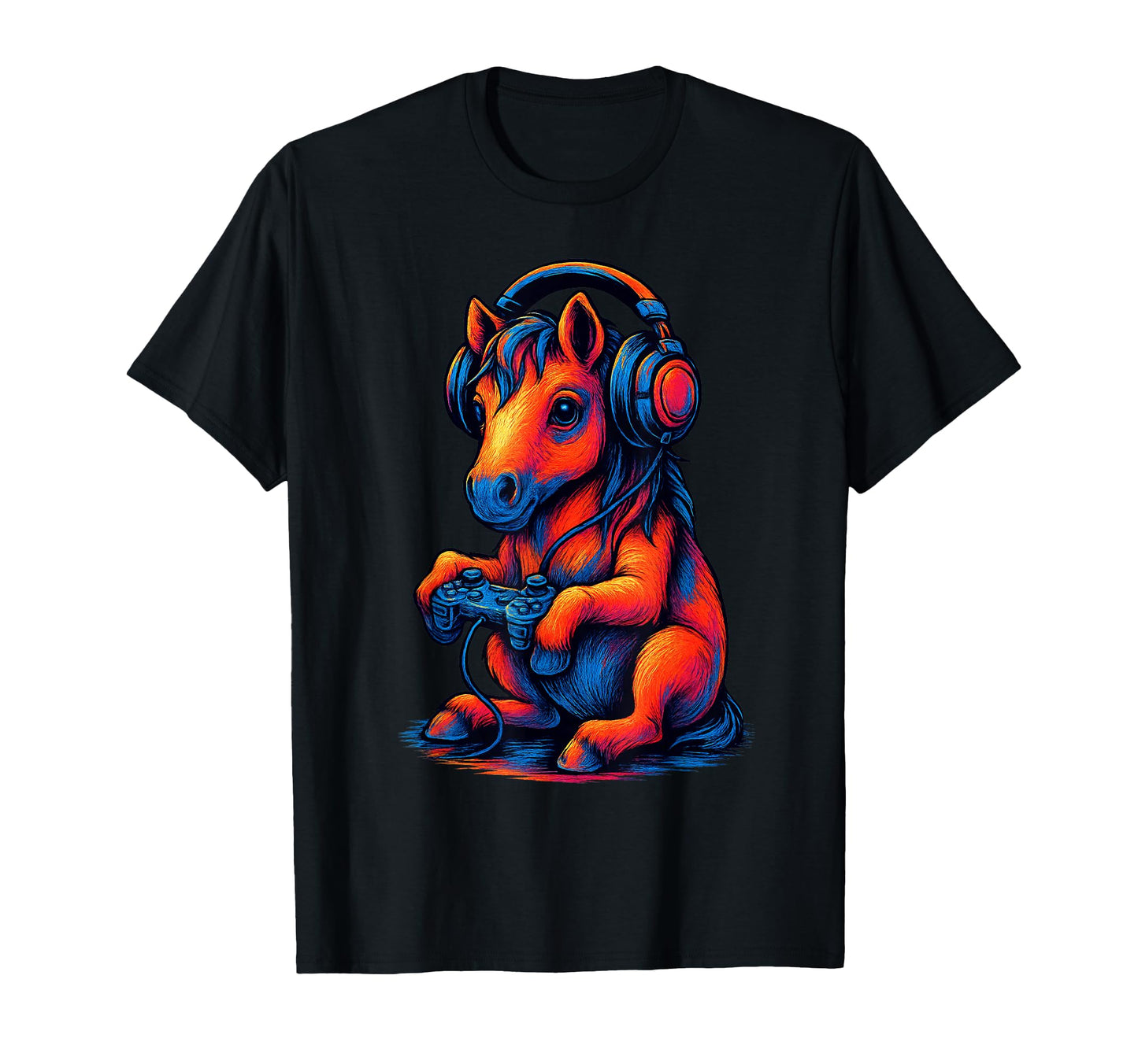 Horse Gamer Gaming Animal Lover T-Shirt - Graphic Print for Adults - T-Shirt, Sweatshirt, Hoodie
