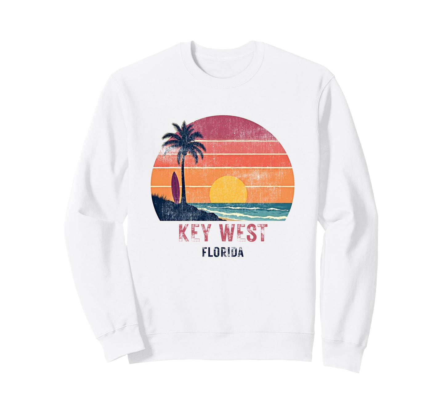 Key West Florida Weathered Souvenir Sweatshirt - Graphic Print Unisex - T-Shirt, Sweatshirt, Hoodie