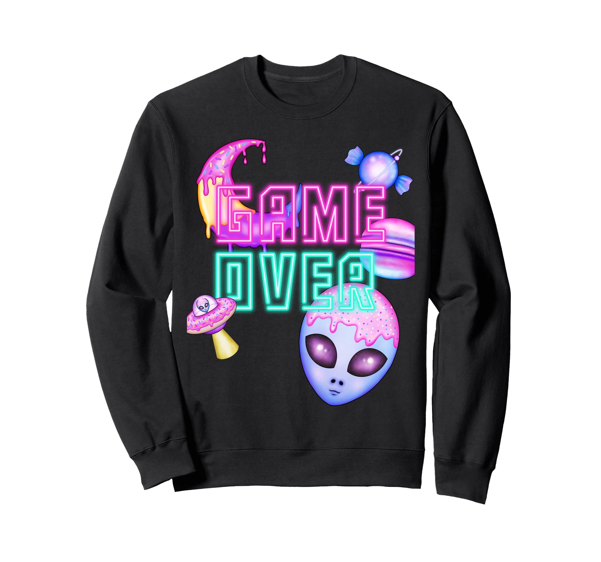 Game Alien Over Donut Galaxy Sweatshirt - Trendy Graphic Men Women - T-Shirt, Sweatshirt, Hoodie