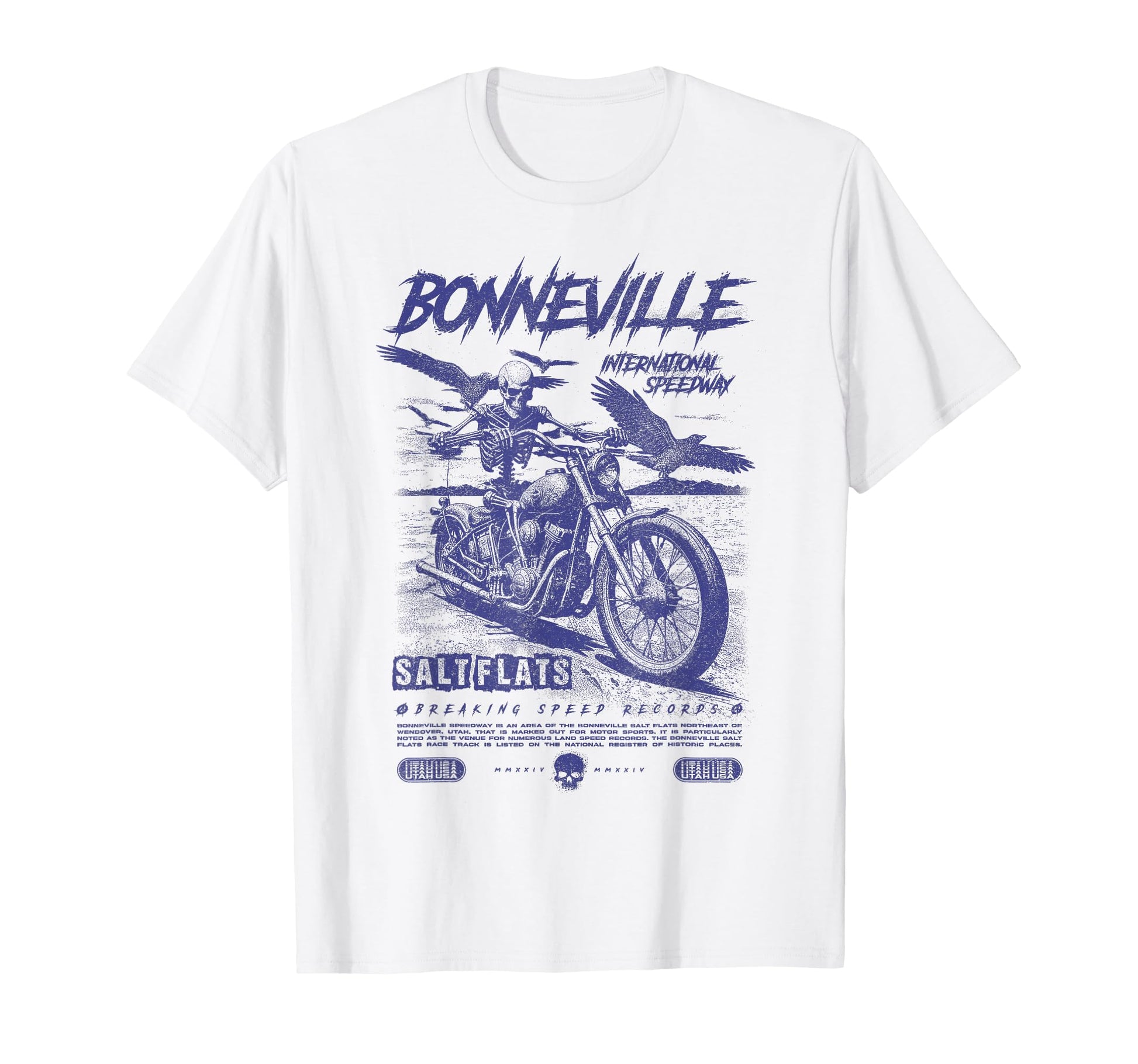 Bonneville Salt Flats Motorcycle Racing T-Shirt - Trendy Graphic Men Women - T-Shirt, Sweatshirt, Hoodie