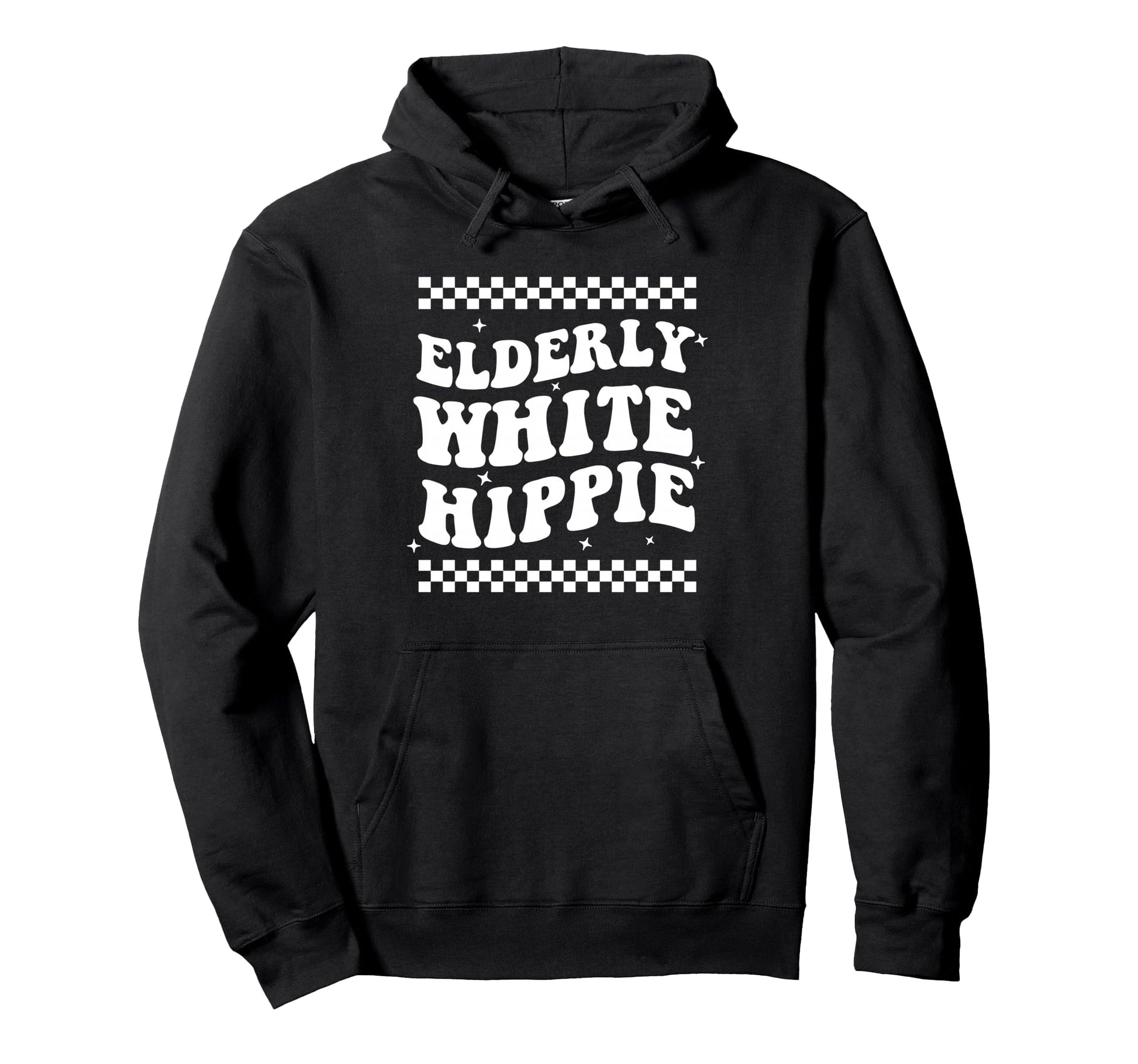 Elderly White Hippie Rainbow Flowers Peace Hoodie - Graphic Print Men Women - T-Shirt, Sweatshirt, Hoodie
