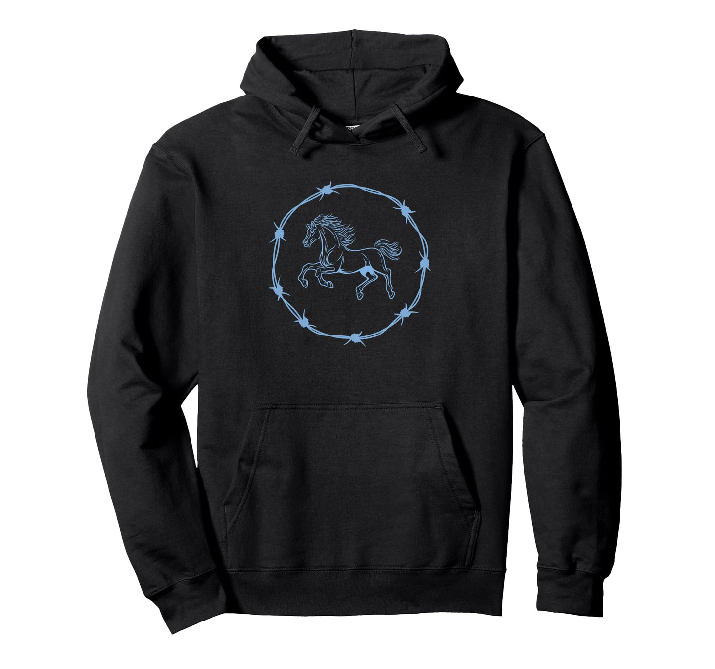 Blue Horse Western Country Aesthetic Hoodie - Minimalist Print Unisex - T-Shirt, Sweatshirt, Hoodie