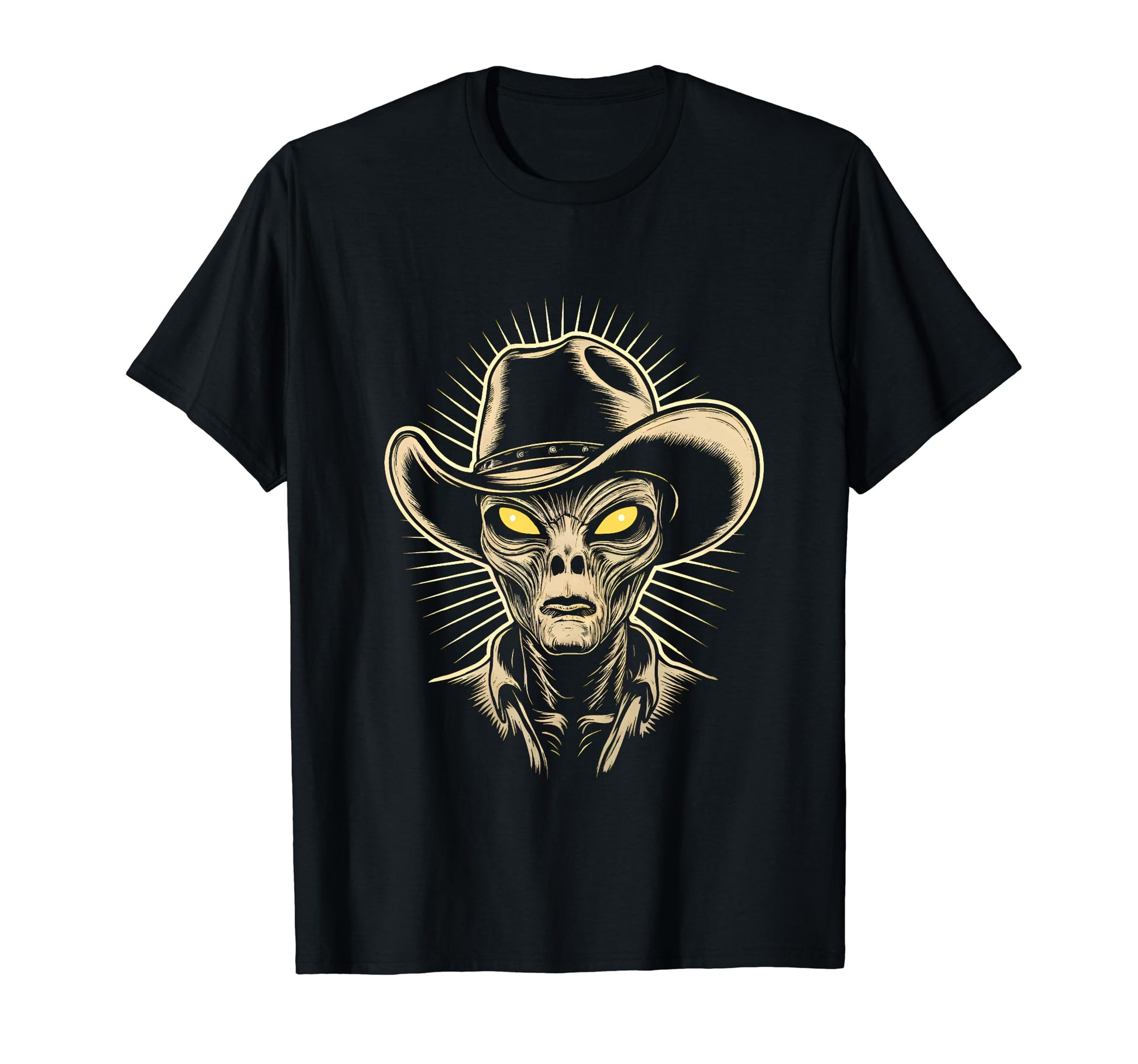 Alien Alien Cowboy Hat T-Shirt - Fun Novelty Design for Adults - T-Shirt, Sweatshirt, Hoodie