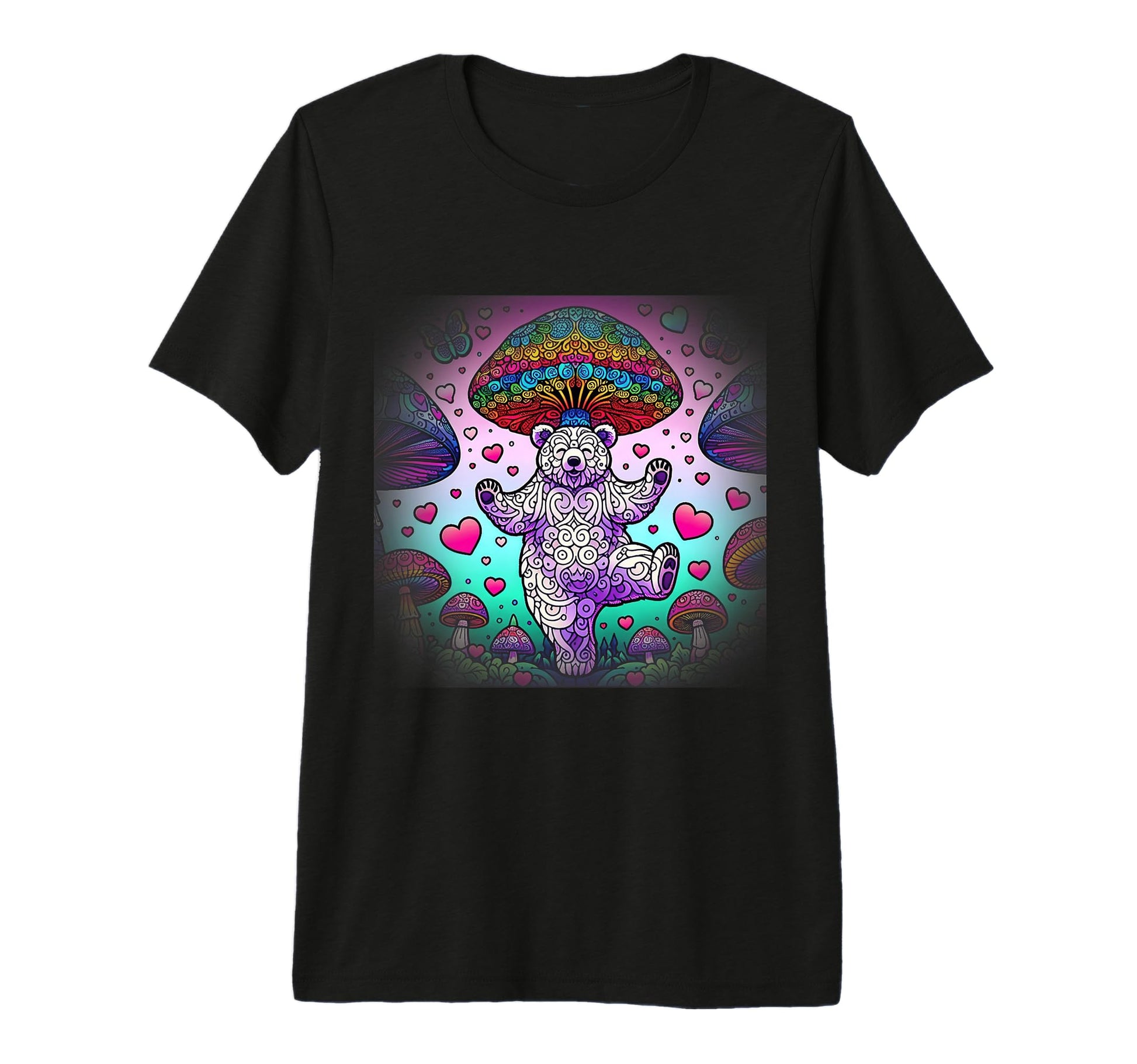 Funky Bear Hearts Rave Rainbow T-Shirt - Casual Everyday Wear Men Women - T-Shirt, Sweatshirt, Hoodie