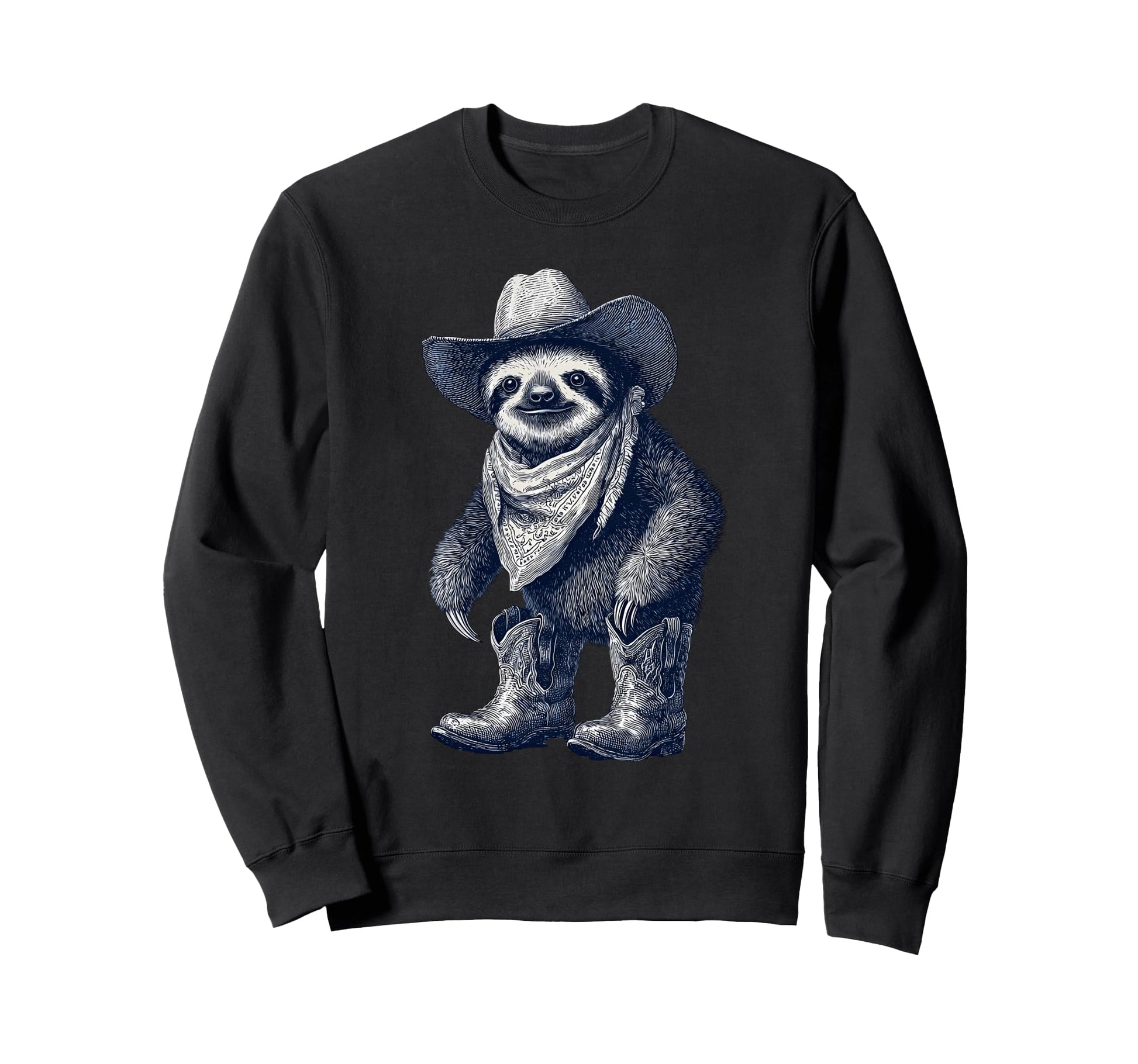 Sloth Cowboy Rodeo Cowgirl Western Sweatshirt - Minimalist Print Men Women - T-Shirt, Sweatshirt, Hoodie