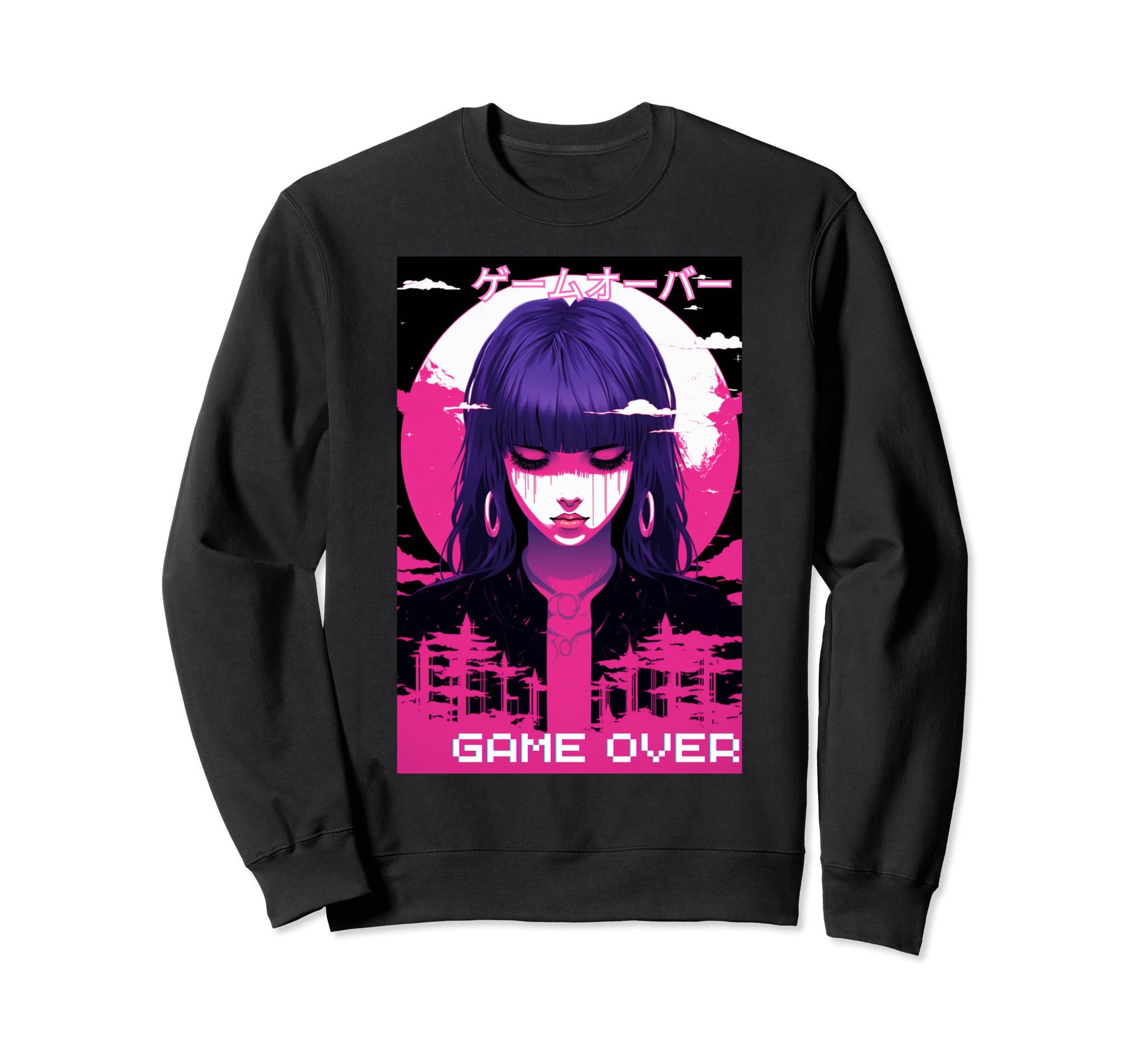 Japanese Vaporwave Sad Anime Indie Sweatshirt - Fun Novelty Design Unisex - T-Shirt, Sweatshirt, Hoodie