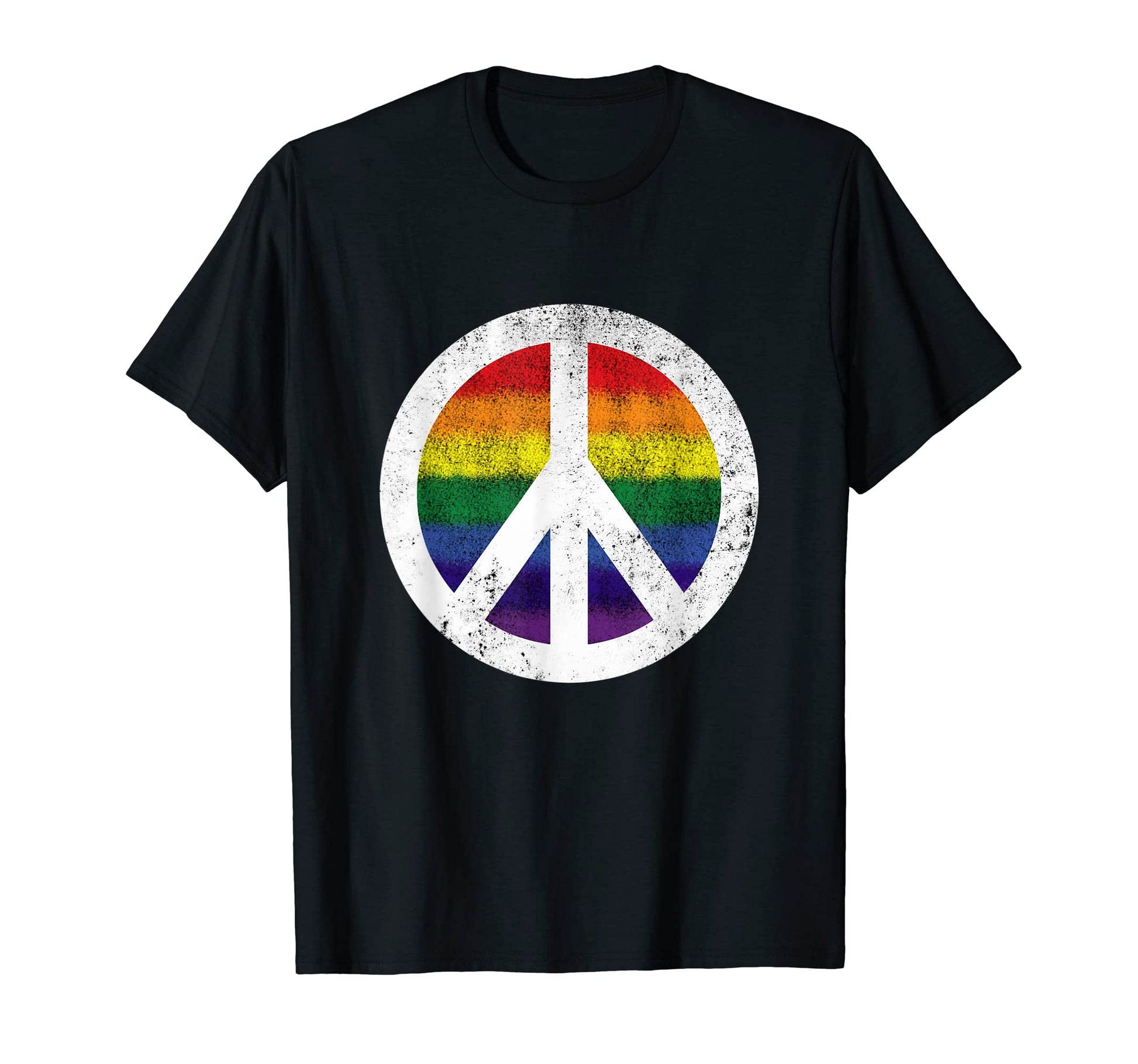 Distressed Rainbow Peace Symbol T-Shirt - Aesthetic Graphic Men Women - T-Shirt, Sweatshirt, Hoodie